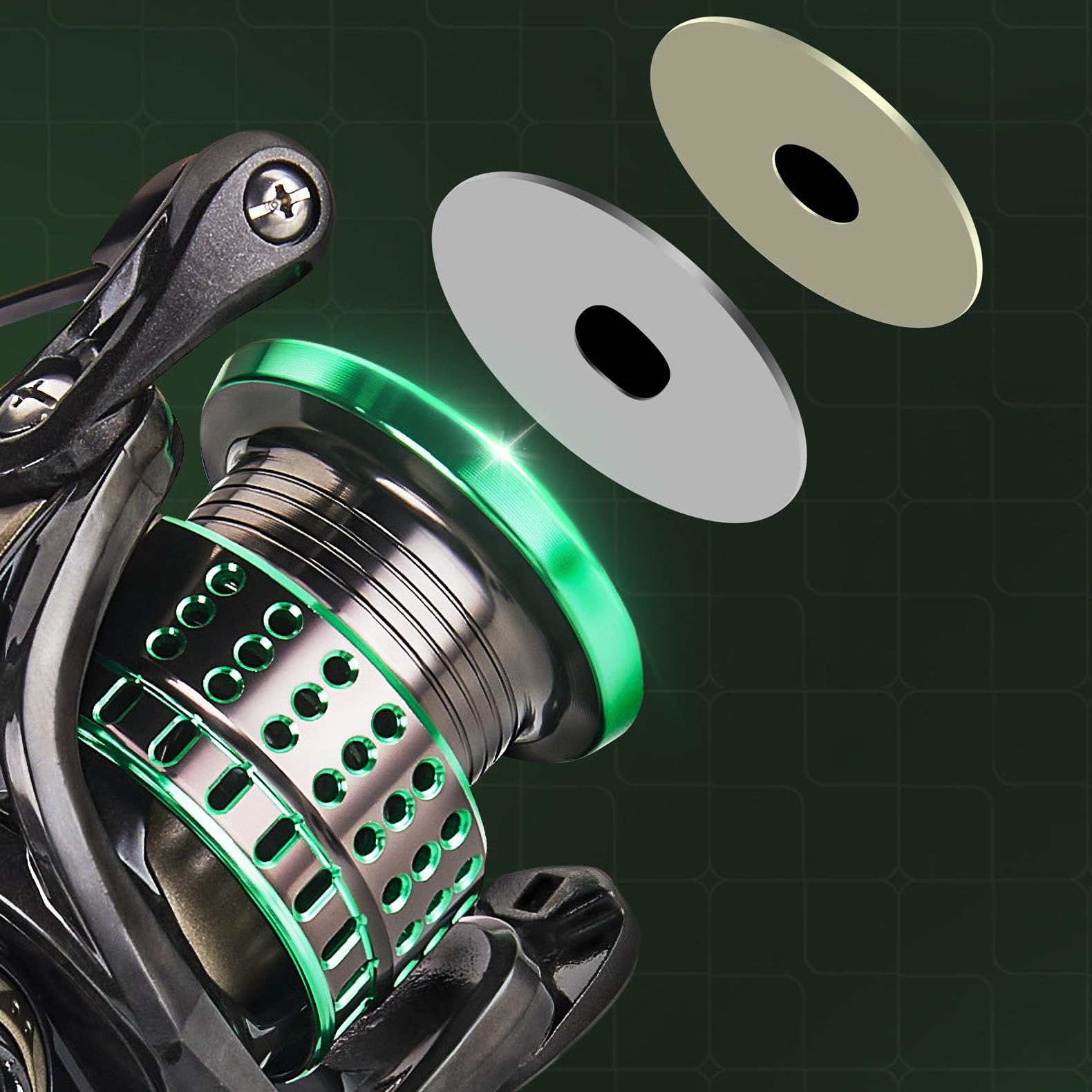 Amazon | スピニングリール 炭素繊維ボディ 浅溝アルミスプール 軽量化