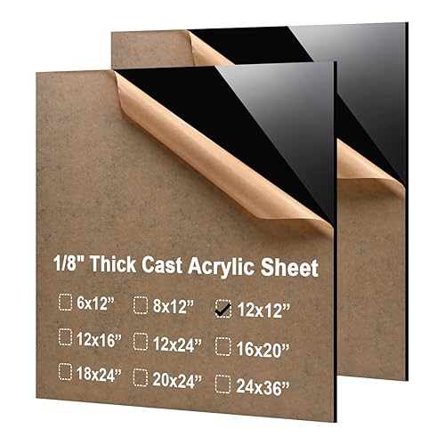 Miniatura 34 de KINLINK Láminas de plexiglás 6x12 de 1/8 pulgada de grosor - Lámina de acrílico negro fundido de 3mm, lámina de plástico policarbonato