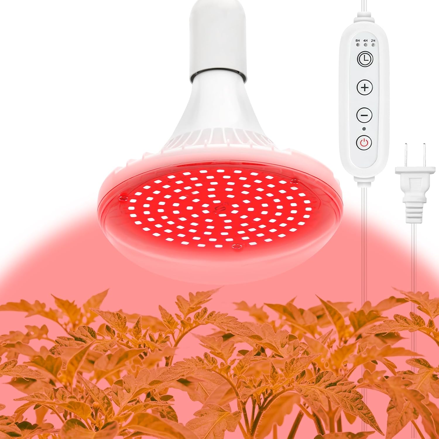 Ease Grace Hanging Grow Light with Dimming Button for Indoor Plants, 15W 660nm–730nm Adjustable Red & Far Red Spectrum, LED Plant Light for Indoor Plants, Ideal for Tomato & Sun-Loving Plants
