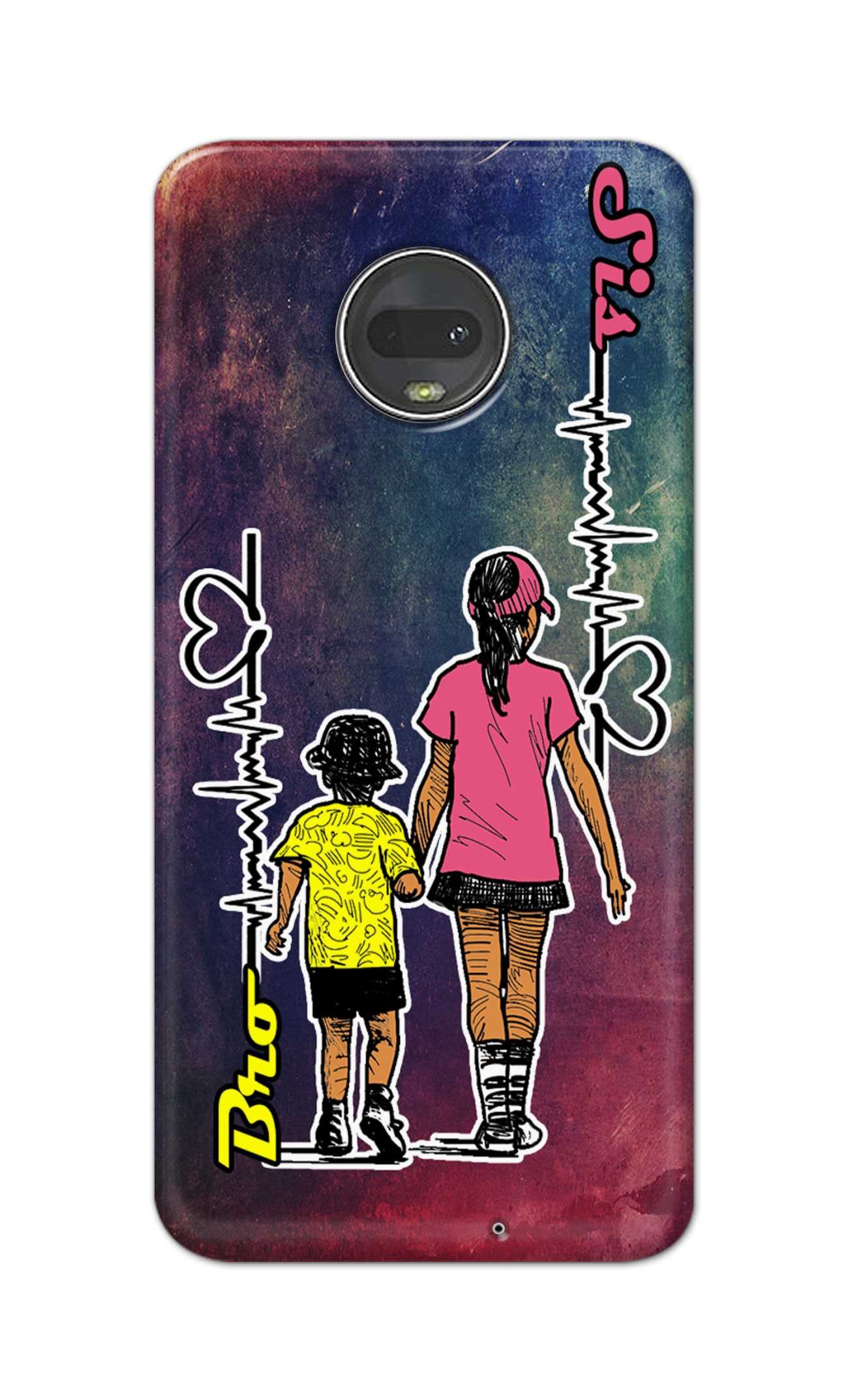 TweakyMod Designer Printed Hard Case | Brother Sister Love Back Cover Compatible with Moto G7