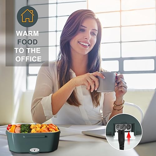 Miniatura 5 de Monteka Fiambrera eléctrica calentador de alimentos  Calentador de alimentos portátil a prueba de fugas para adultos para cochehogarcamión con