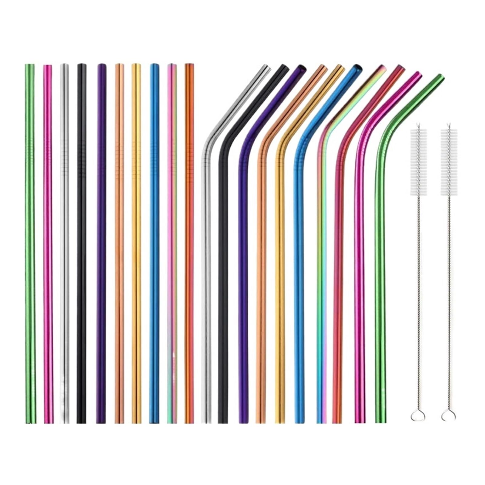 Pailles inox pour cocktails et fêtes le lot de 20 en métal réutilisable de couleur moderne