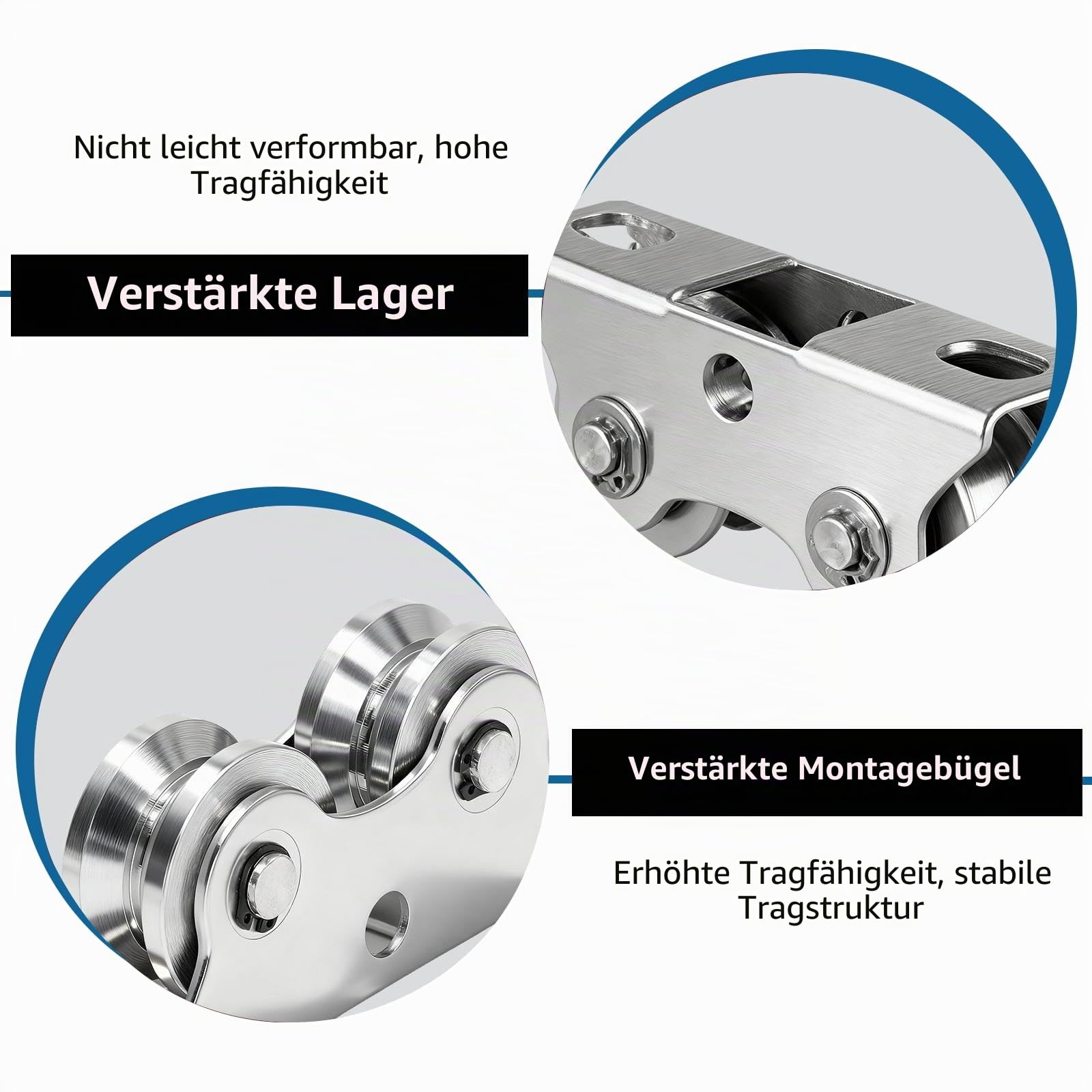Umlenkrolle Seilrolle mit Edelstahl Anschweißbock für Seile Schwere Rolltore Mit Umgekehrter Schiene