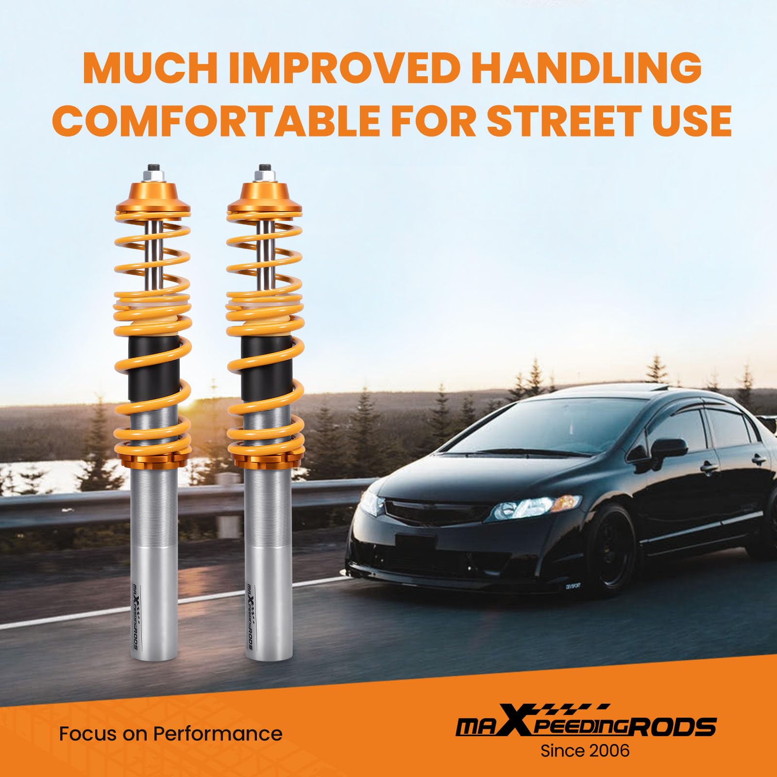 maXpeedingrods Sospensioni filettate regolabili in altezza per Renault Clio II 1998-2005 Shock sospensione ammortizzatore