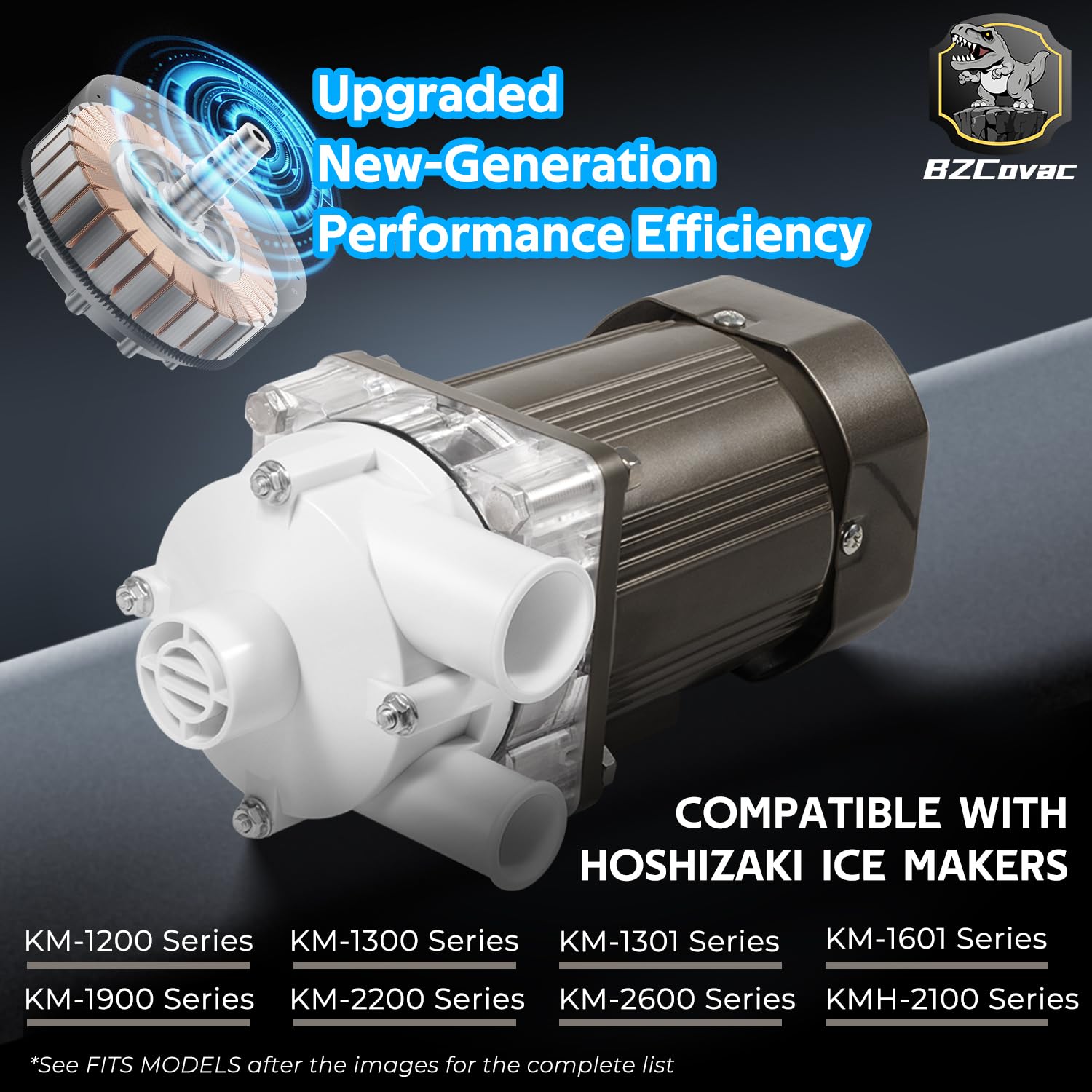 S-0730 Water Pump for Hoshizaki, Ice Machine Motor Assembly with Mounting Plate, 14-Inch Cable, and Factory Plug, #M91X60S201S on Fridge.com