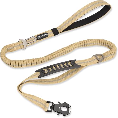 Heavy Duty Tactical Dog Leash, 4-6FT Shock Absorbing Tactical Leash