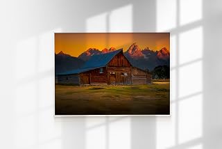 TA Moulton Barn, Sunrise, Golden Hour, Grand Teton National Park, Wyoming, USA, Landscape Photography (Acrylic 20x30) 1/1