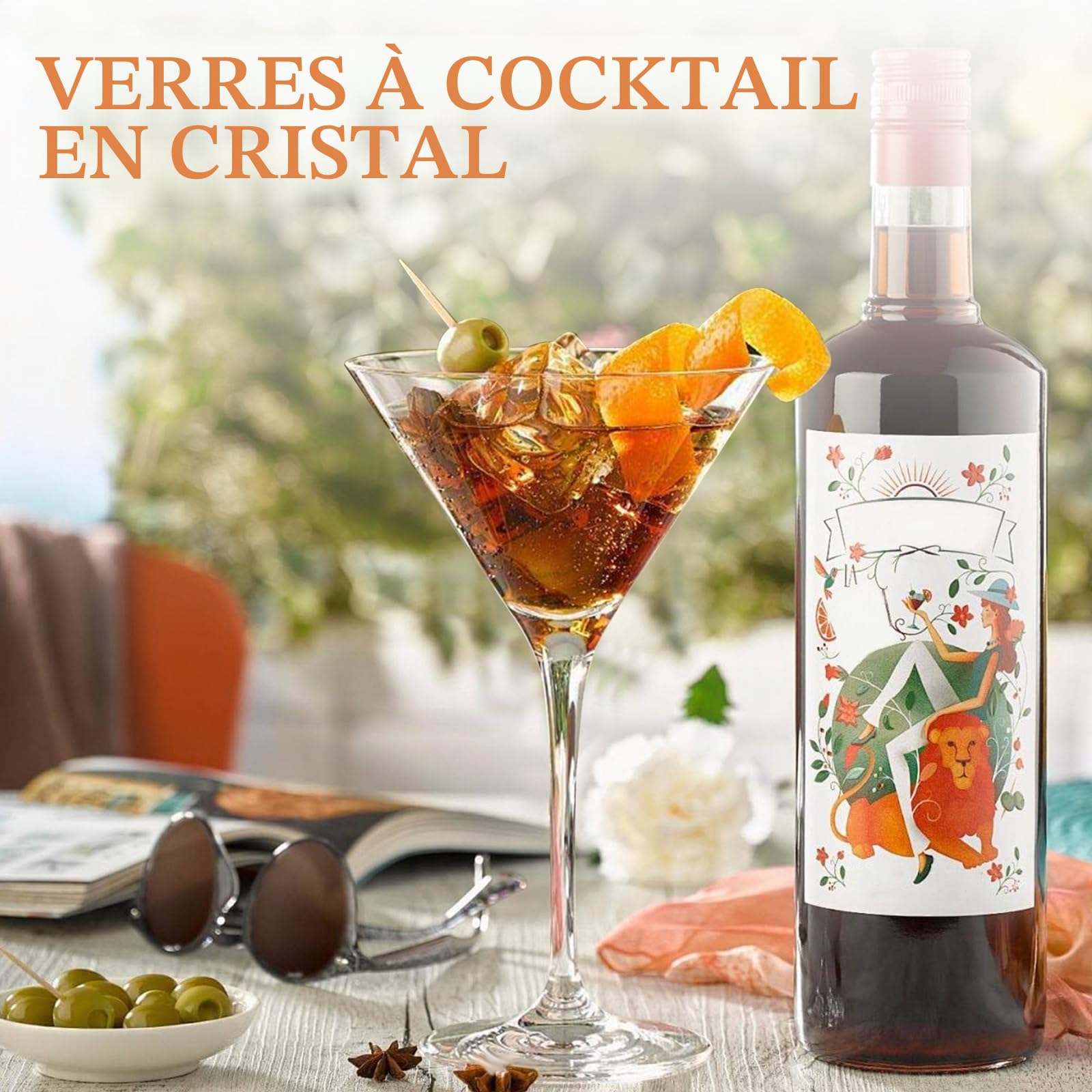 MIVIDE Lot de 4 Verre à Martini Cocktail 250 ml, Verres à Cocktail en Cristal, Verre à Martini pour Restaurants, Fêtes, Maison