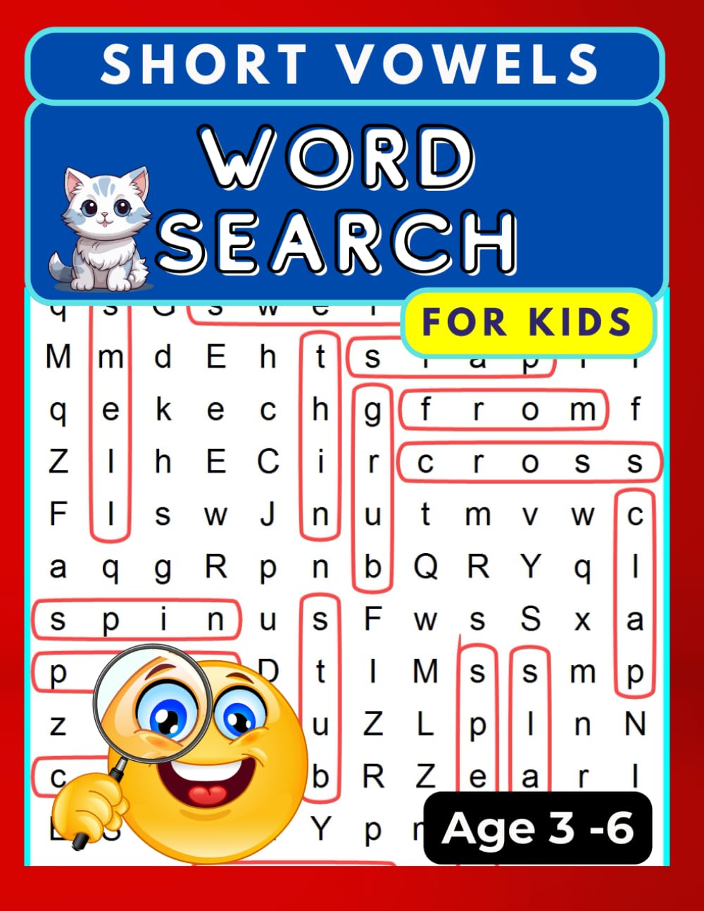 Short Vowel Words Search Puzzle For Kids