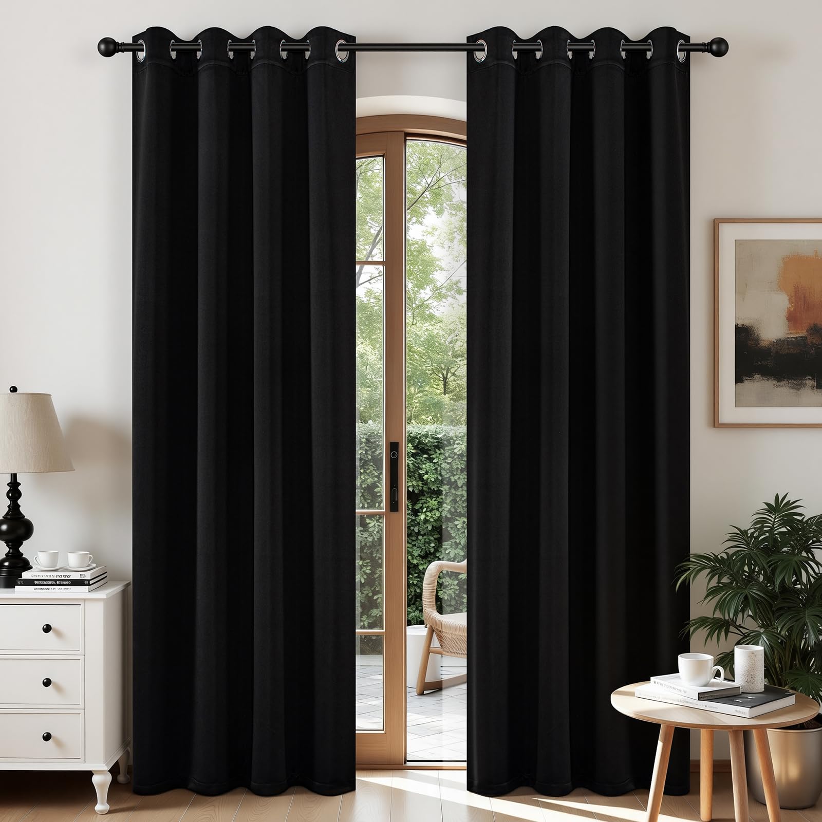 CUCRAF Blackout Curtains 96 Inch Length 2 Panels Set,Thermal Insulated Curtains Room Darkening for Bedroom,Light Blocking Drapes for Living Room(52 x