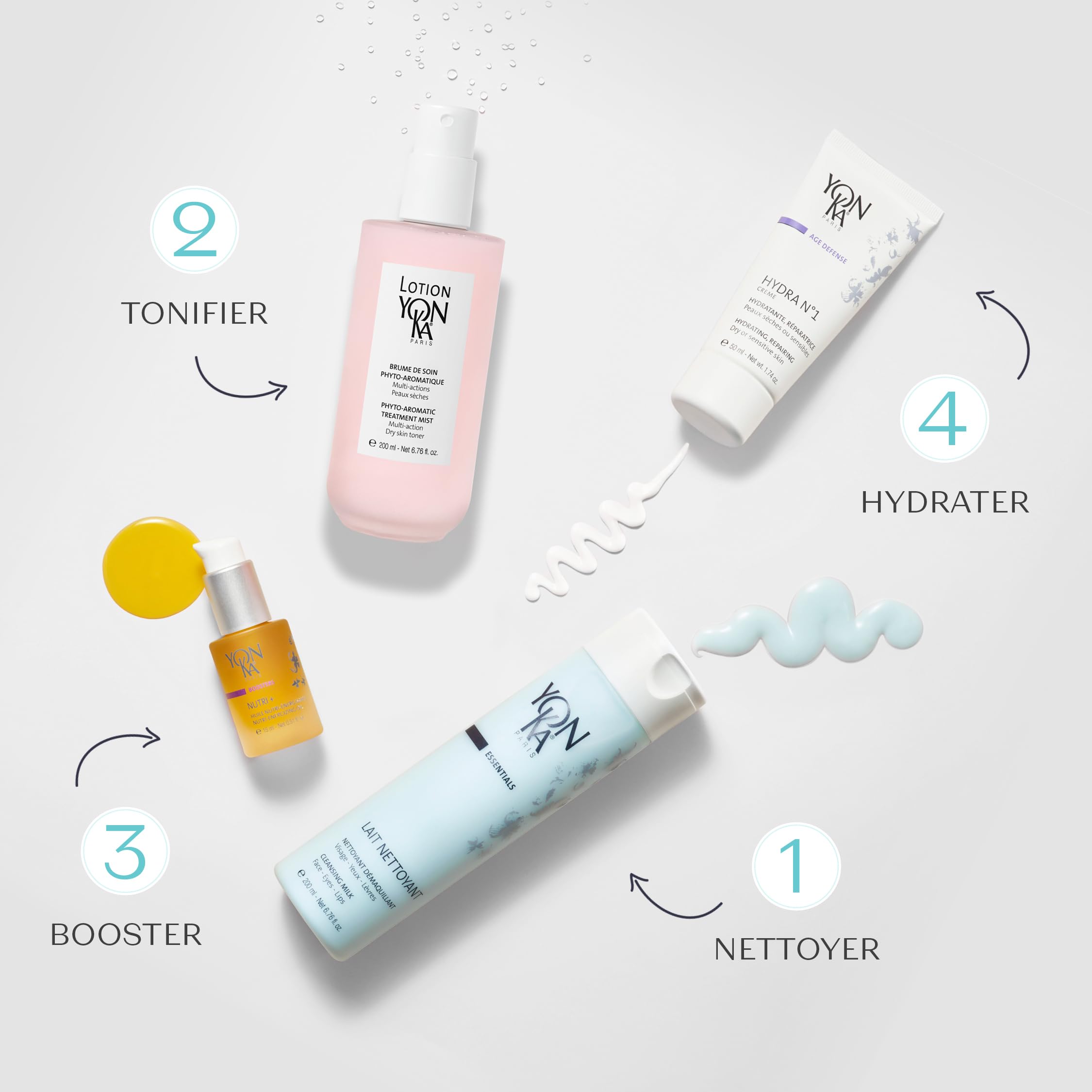 Lait Nettoyant Yonka 200ml - Visage, Yeux & Lèvres - Démaquille, Nettoie et Apaise - Tous Types de Peaux, Convient aux Peaux Sèches et Sensibles - Texture Veloutée - Rinçage à l'Eau