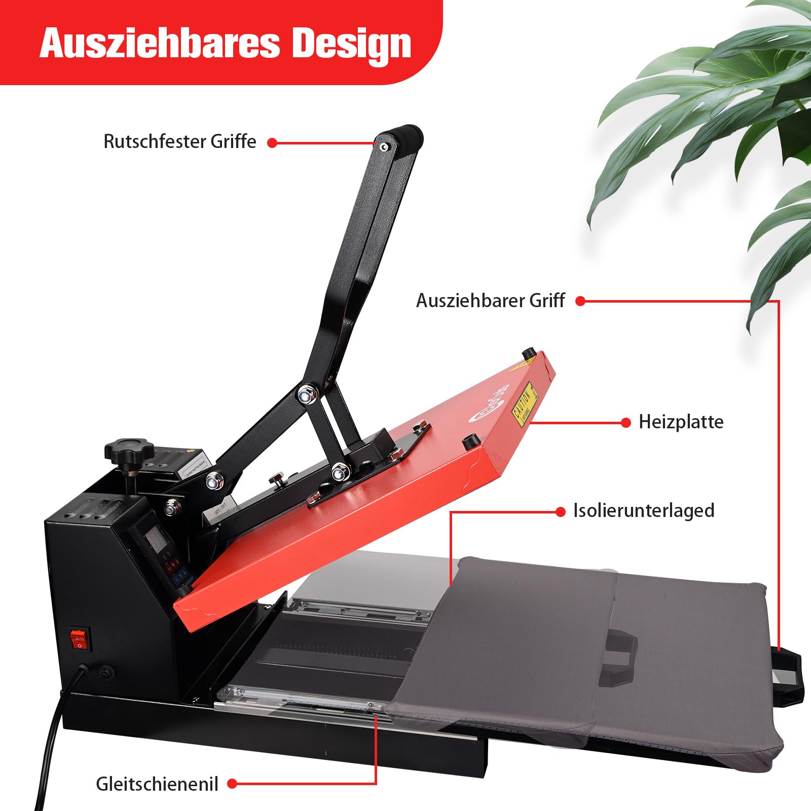 ColorSub Digitale Sublimationsmaschine, 38 x 38 cm (15 "x 15"), Hitzepresse，Gleit-Thermopresse, geeignet für T-Shirts, Taschen, Kissen, Puzzles, Kleidung,HTV-Vinyl-Projekte 1600 W