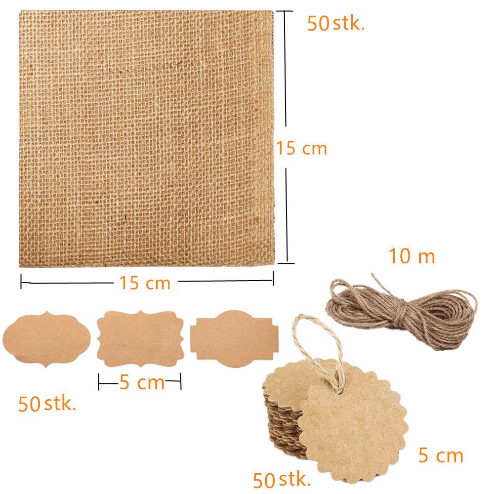 Copri Barattoli In Tessuto Heku Con Motivo Stelle - &Oslash; 15 Cm, Con Anelli Di Gomma E Cordini Decorativi