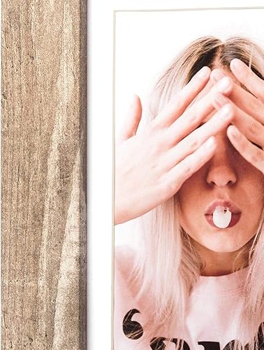 Miniatura 3 de Scholartree - Marco de fotos de 8 x 10 pulgadas con alfombrilla y vidrio, terminado rústico de madera, para montaje en pared