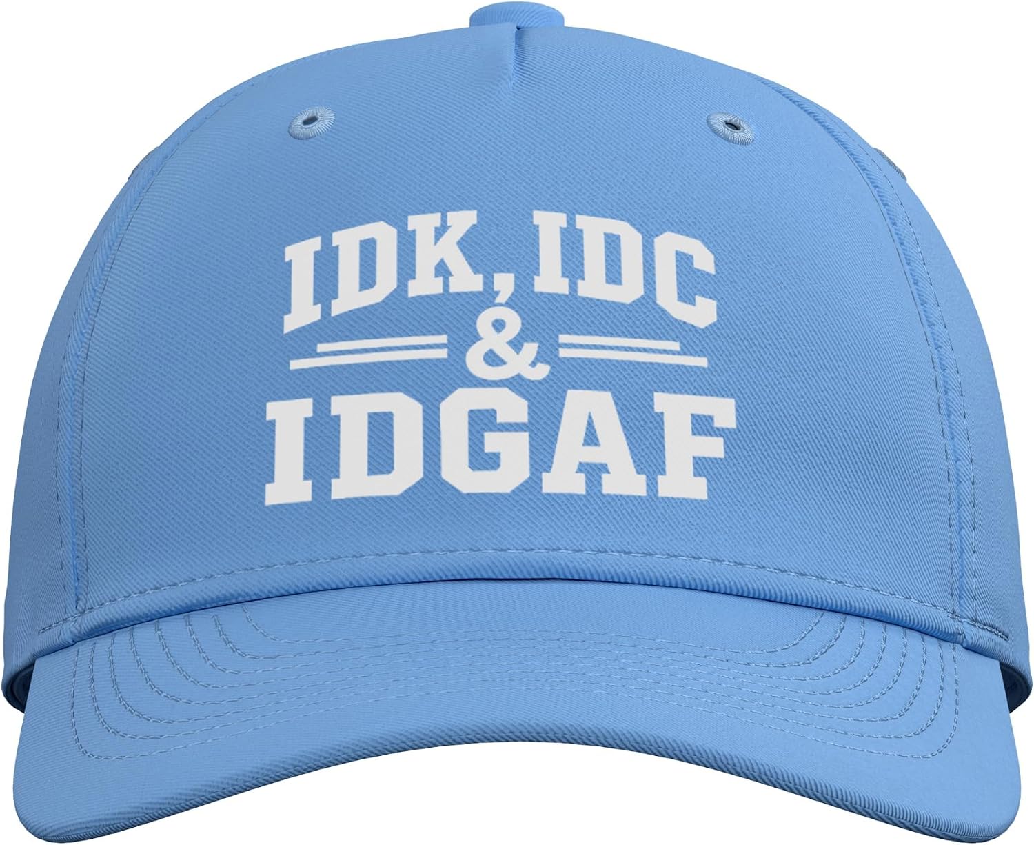 IDK IDC and Idgaf Funny Gen Z Sarcastic Slang Adjustable Baseball Hat image 2
