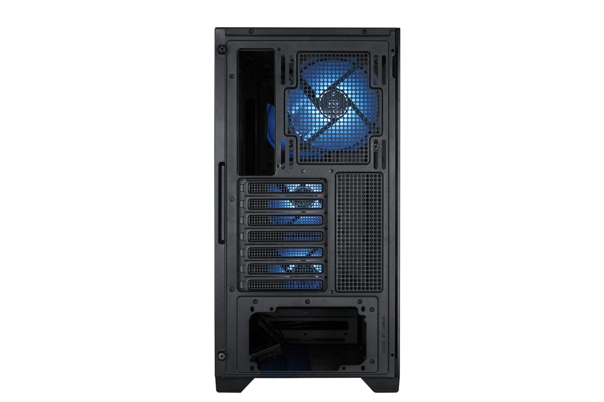 Flow 110 Black A-RGB Midi Tower Case PC, rete frontale con presa d'aria laterale, finestra laterale in vetro, 4 ventole A-RGB HDB, controllo PWM e 3 pin, GPU fino a 380 mm, ATX/mATX/ITX