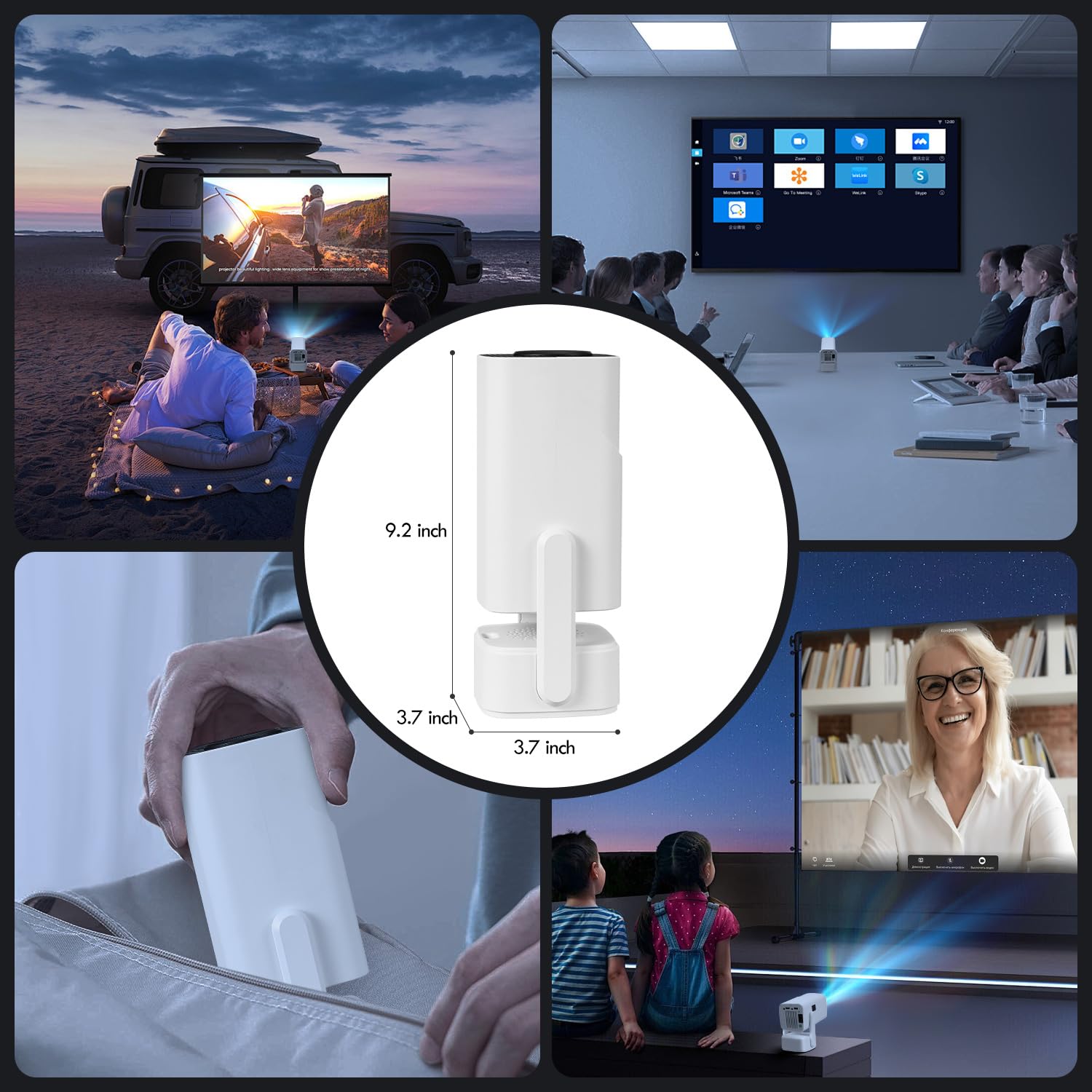 Mini Portable 4K Projector, SEPYMP VideoProjector, Independent 5 Watts Speaker, HD 1080P, 350 ANSI, Android 11, Electric Focus, Pre-installed Netflix, YouTube.