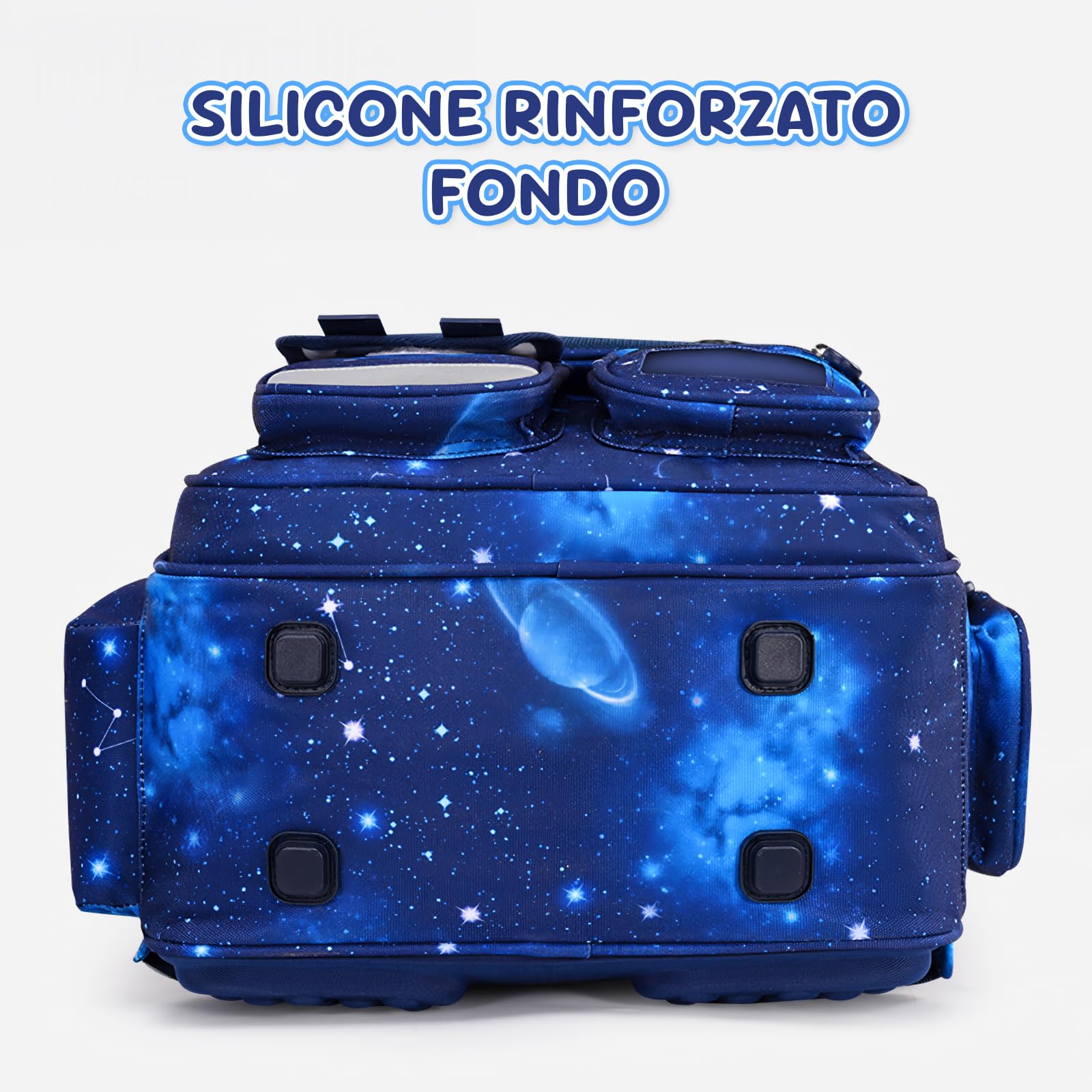 Amythe Zaino Scuola Ergonomico Elementare Bambino, Zaini Bambino di 6-12 anni con Riflettente, Zainetto Ragazzo per la Scuola Impermeabile 25L, Blu Starlight