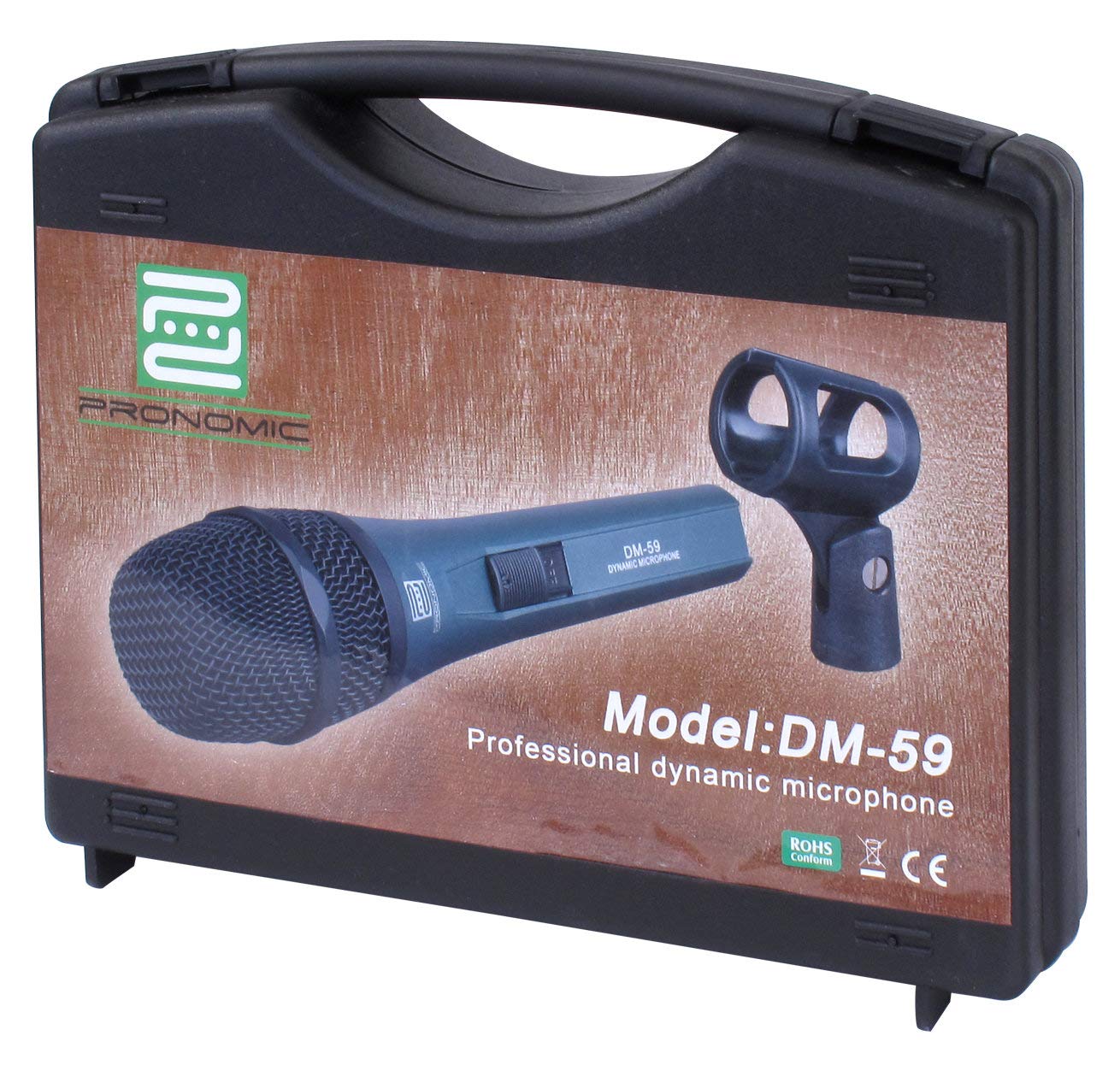 Pronomic DM-59 Micrófono con Interruptor, Micrófono Vocal dinámico | Patrón polar: cardioide, Rango de frecuencia: 60-15.000 Hz, Sensibilidad: -72 dB +/-2dB (0dB=1V/Pa @ 1kHz), Conexión XLR
