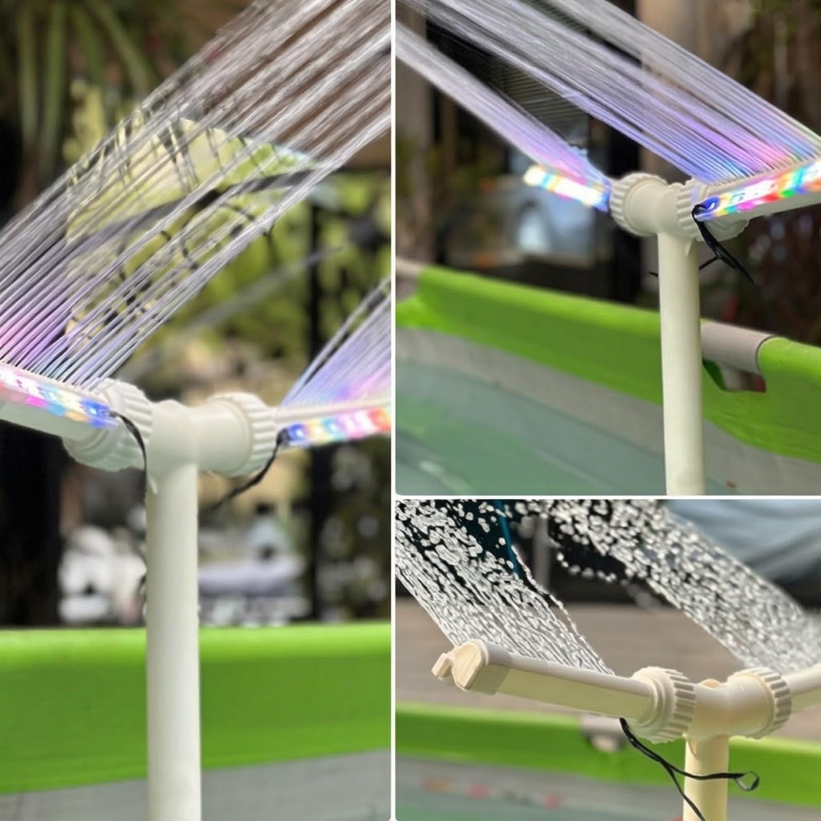 Solar-Poolbrunnen einstellbare Strahlhöhe Wasserfall-Fontäne mit Doppelarm solarbetrieben Poolbrunnen mit Solarpanel für Gartenbecken, Wasserparty