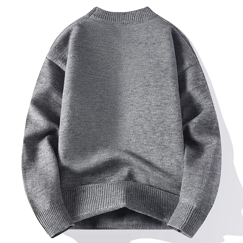 Y2K Pullover Sweaters for Men Star Print Loose Crochet Sweaters Crew Neck Long Sleeve Winter Holiday Sweaters3