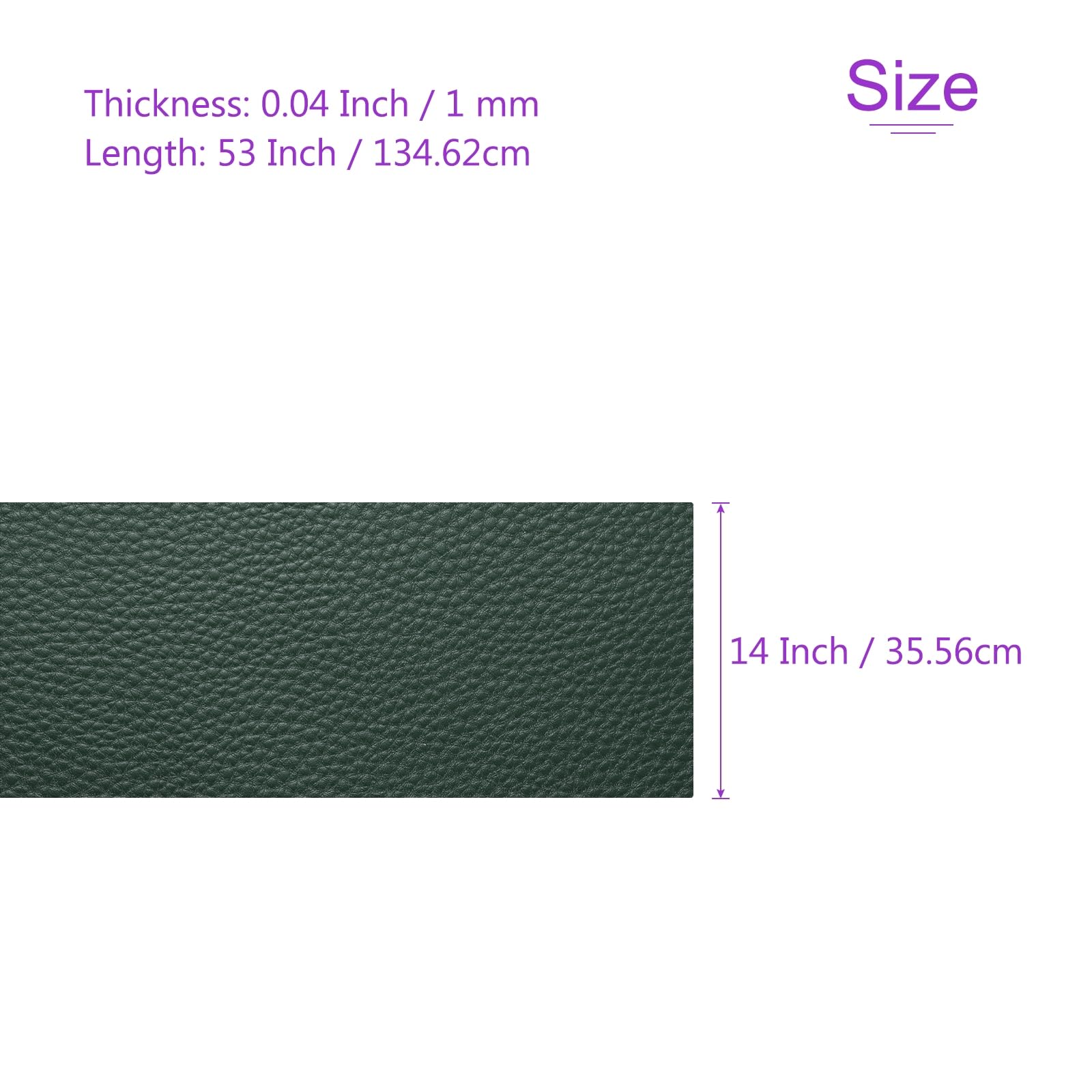 DMiotech 1 Pack 14 Inch x 53 Inch Faux Leather Strip Furniture Cover Soft Grain Blackish Green PU Leather Roll for Handmade DIY Craft Projects - Image 3
