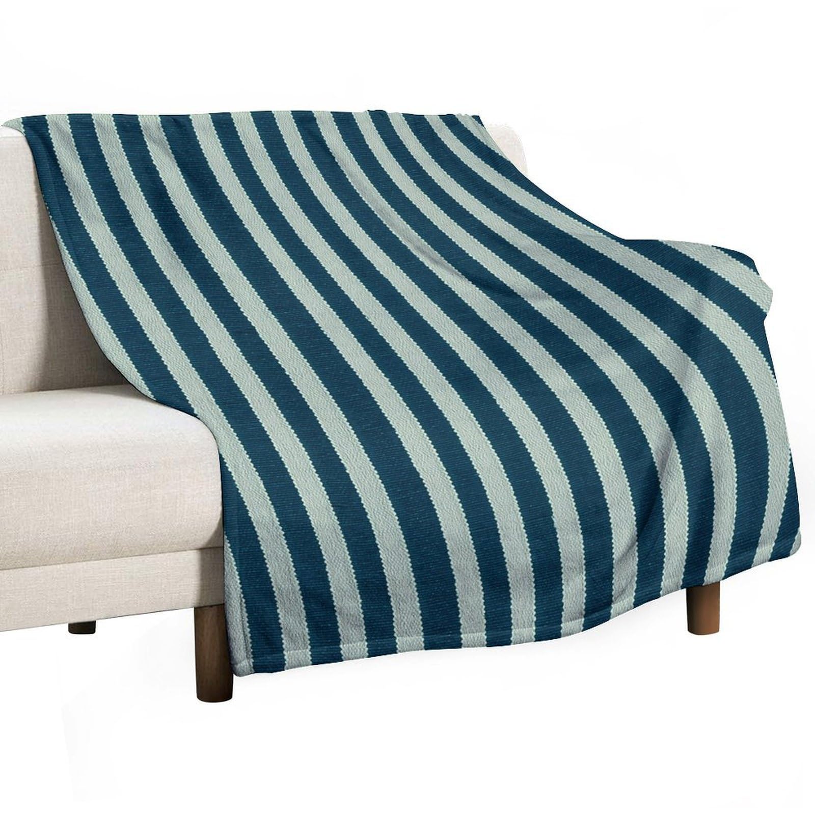 Couverture lin bleu foncé anti-boulochage : le plaid durable qui reste doux sur votre canapé