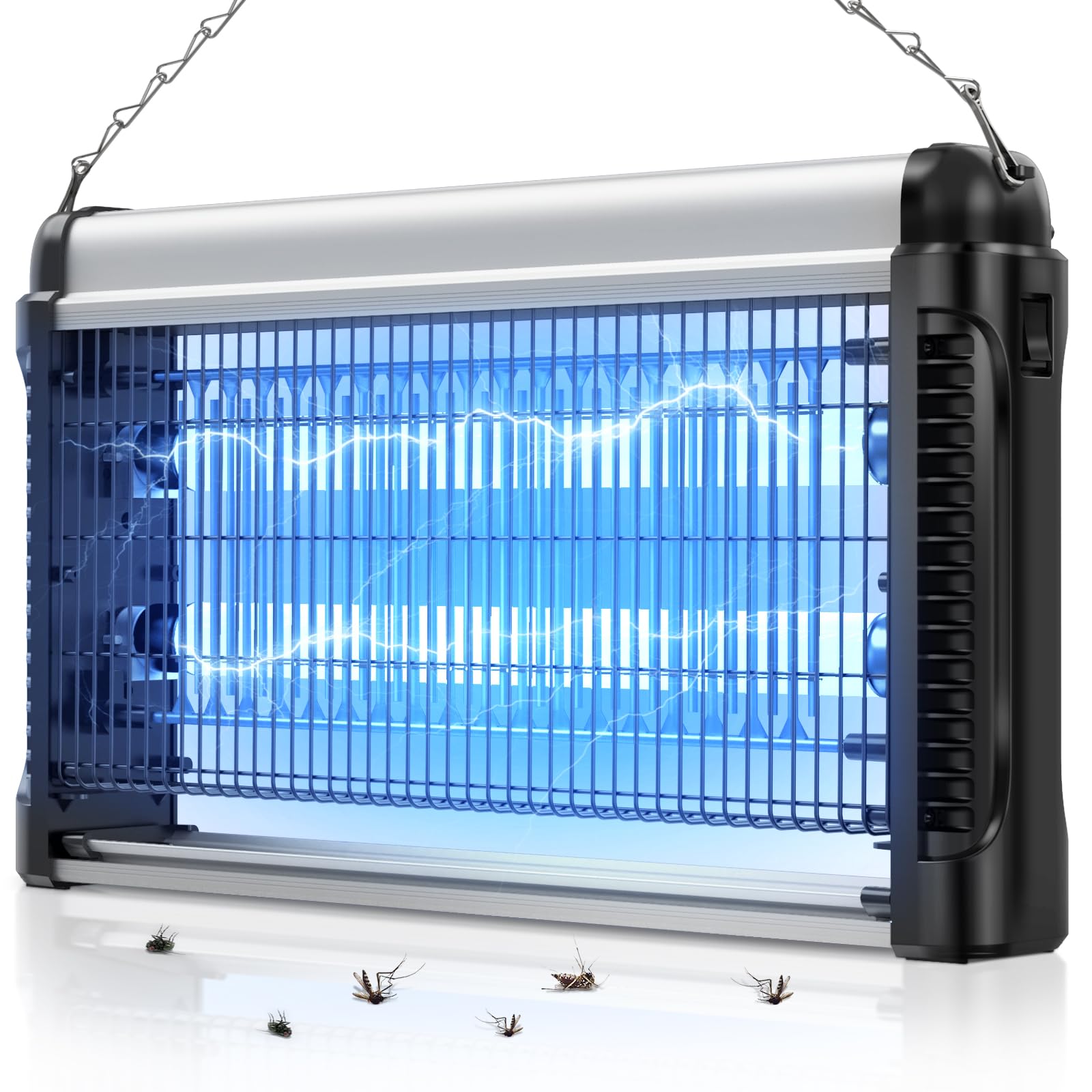 Seseno Electric Insect Killer, 2500 V 20 W, Mosquito Lamp with 2 UV Lights, Indoor Mosquito Trap, Practical Hook Design, Nsect Trap, Non-Toxic, Odourless, Suitable for Office, Home