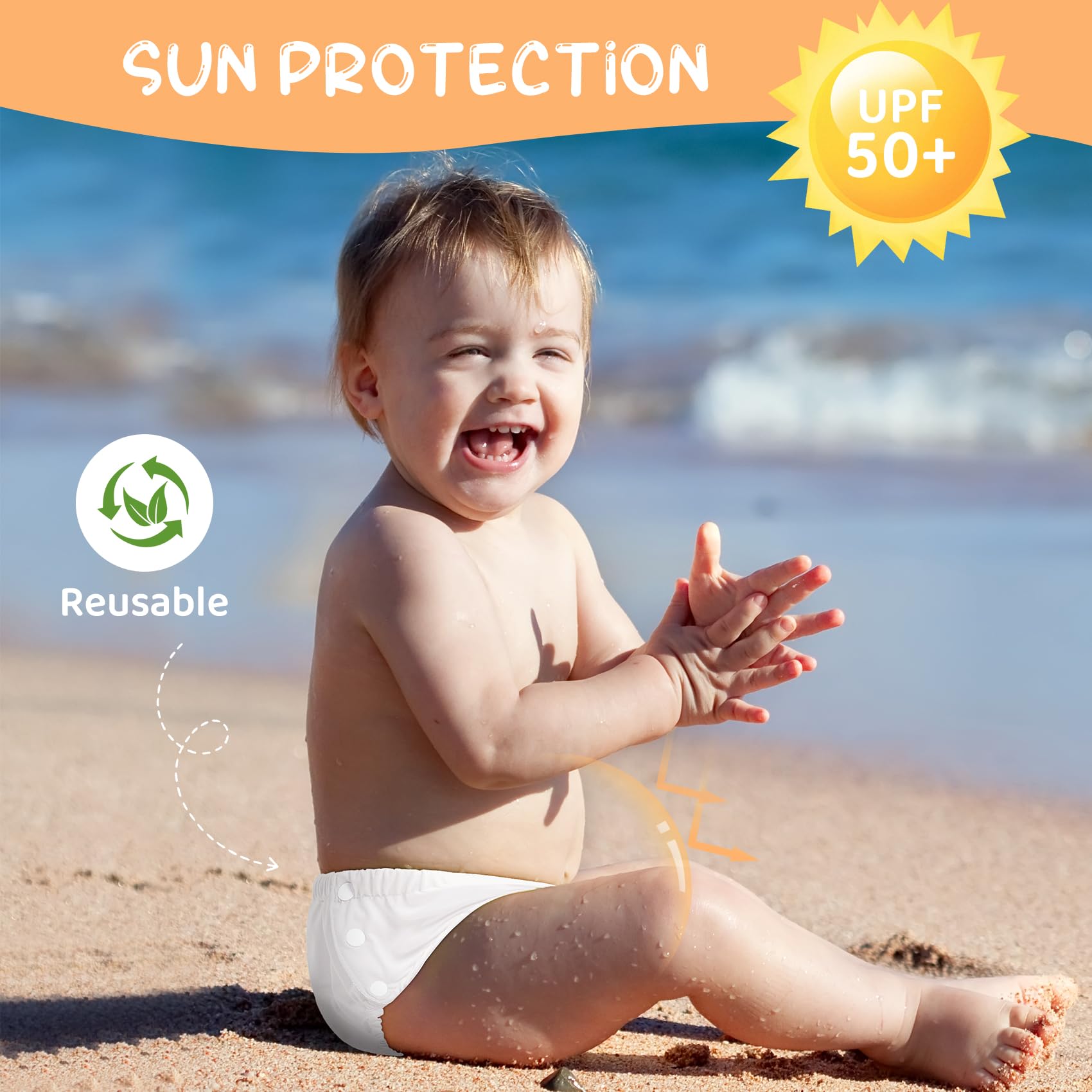 Durio Reusable Swim Diapers for Baby Toddler Newborn Washable Water Diapers for Swimming Beach Essentials A-Pink Strawberries 2-3 T