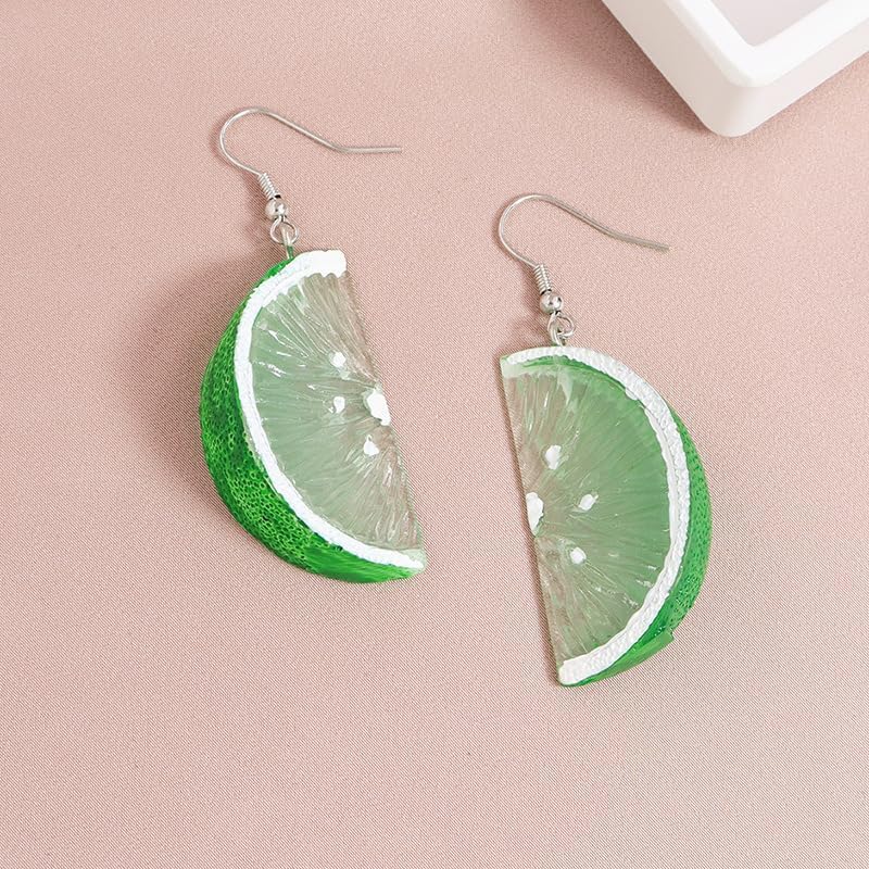 Orecchini Limone Per Donne Ragazze Regalo, Limoni Freschi Estate Frutta Foglia Fiori Orecchini Pendenti Set, Gancio Leggero Gancio A Goccia Orecchini In Ecopelle Gioielli