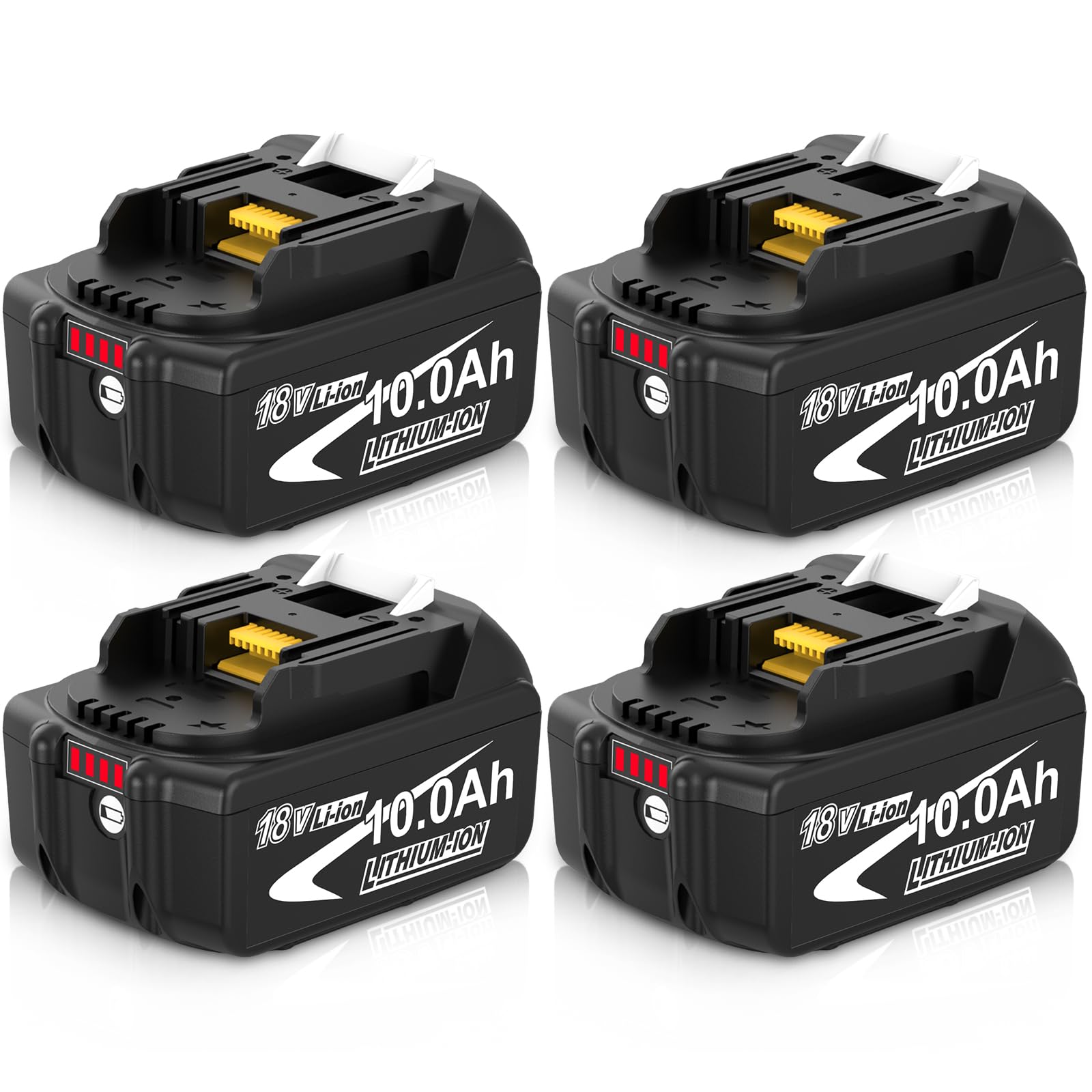4X10.0Ah/10000mAh Ersatzakku für Makita Akku 18V BL1860B BL1850B BL1890 BL1840B BL1830B BL1820B Kompatibel mit Werkzeugen der 18-V-LXT-Serie