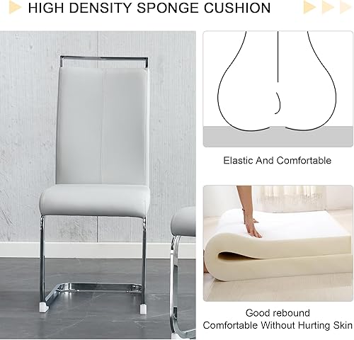 Miniatura 114 de JUFU Juego de Mesa de Comedor para 6, Mesa de Mármol Sintético y Juego de Sillas de 6, Juego de Mesa de Comedor Moderno para 6, Juego de Mesa de