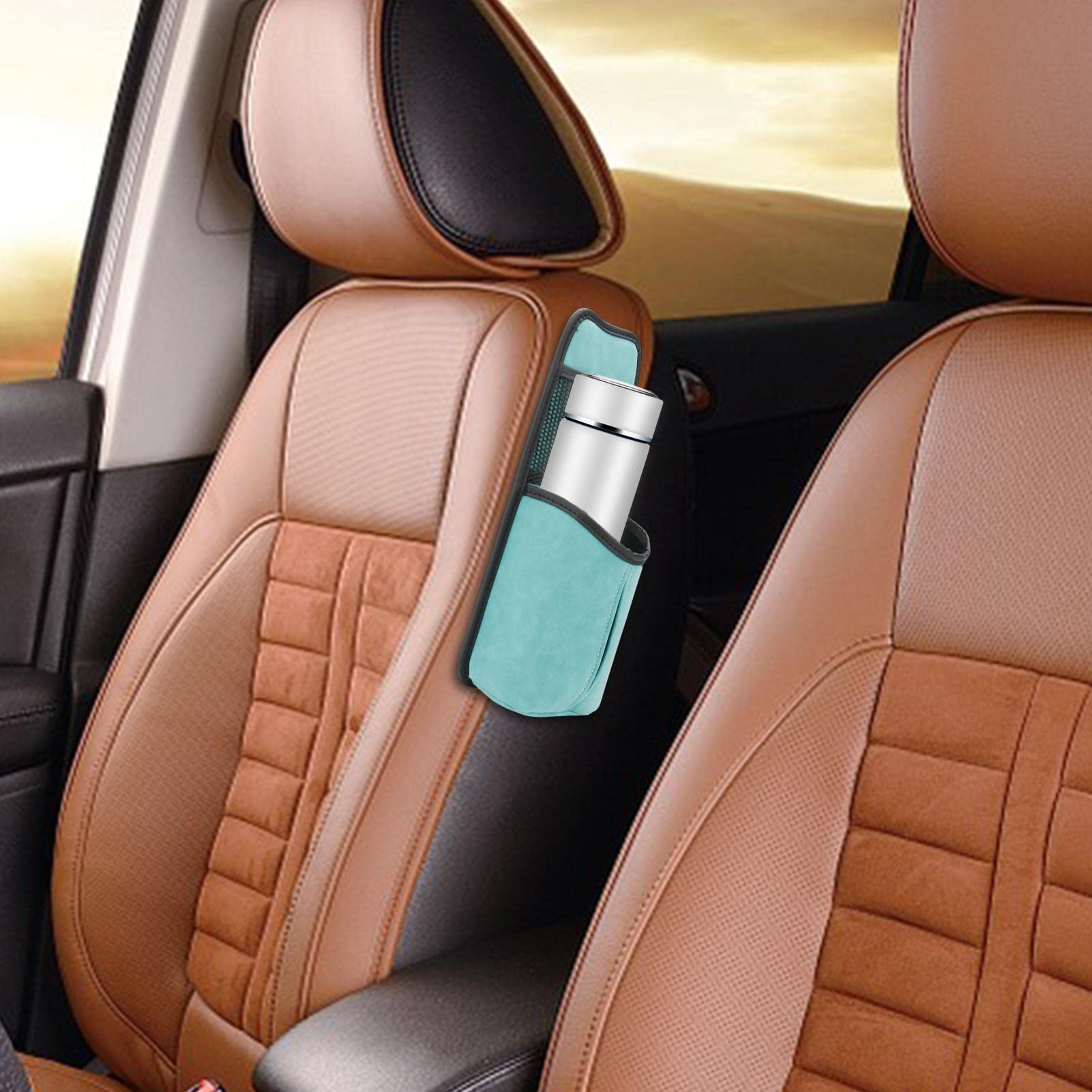 Baogao Tasche per sedili auto, Organizer per auto in pelle PU, Tasca laterale e consolle, Tasca portaoggetti per telefoni, chiavi, occhiali da sole