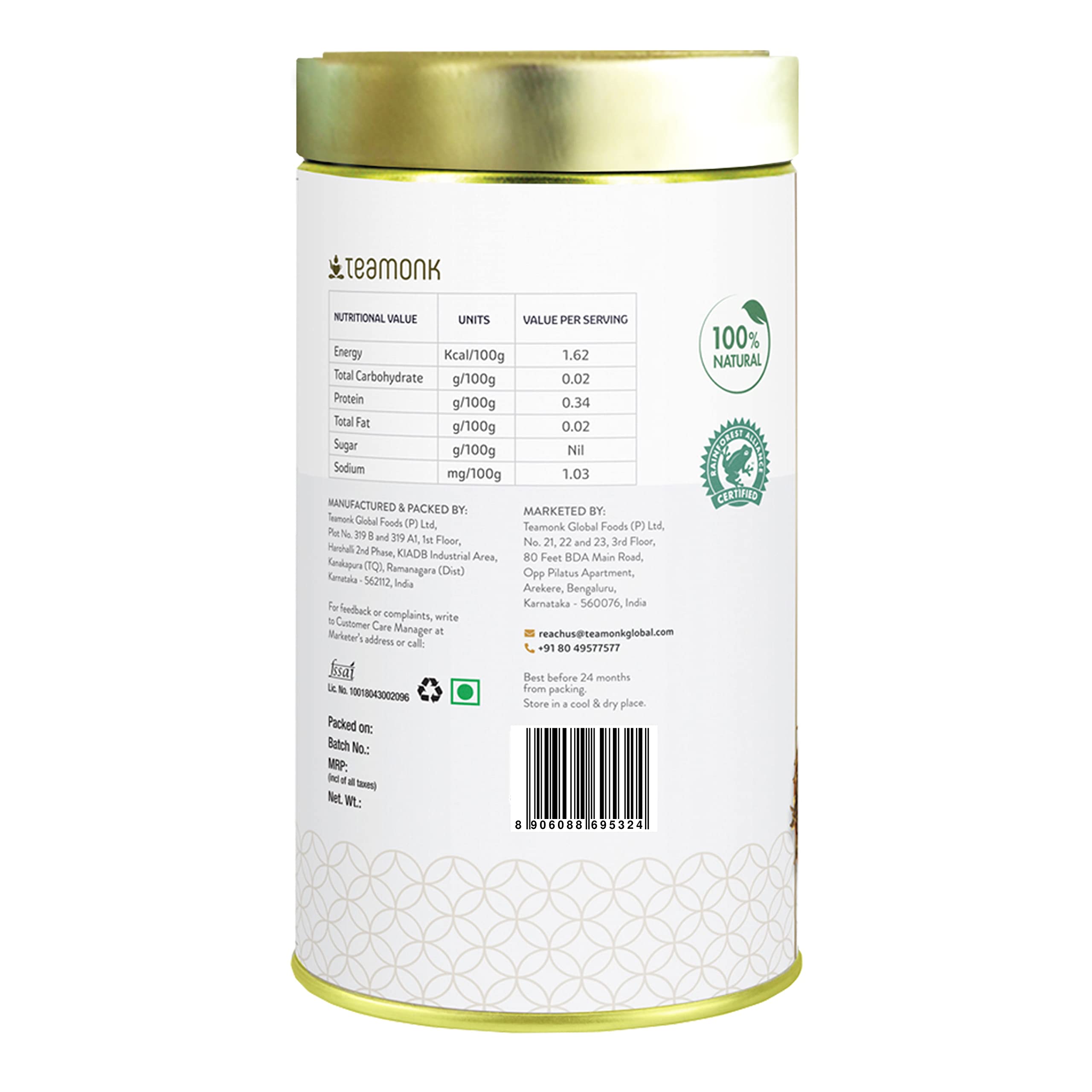 Teamonk Tapas USDA Certified Organic Darjeeling Oolong Tea - 50 Biodegradable Pyramid Tea Bags. Helps Overall Wellbeing. Boosts Metabolism - Image 2 thumbnail
