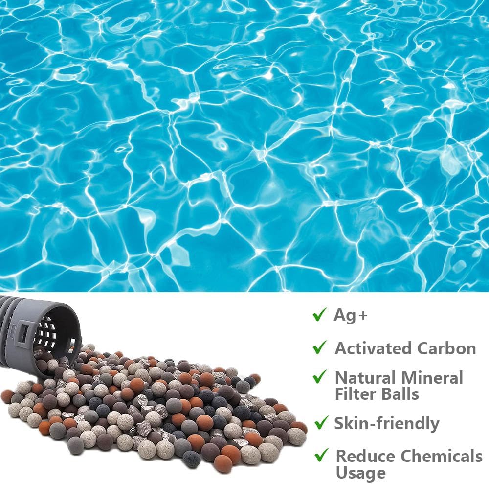 Hot Tub Silver Ion Cartridge, Silver Ion Cartridge for Hot Springs Spa, Spa Mineral Sticks for Hot Tub, Compatible with Salt System, 16-Months Fresh & Clear Water Treatment 4-Packs.