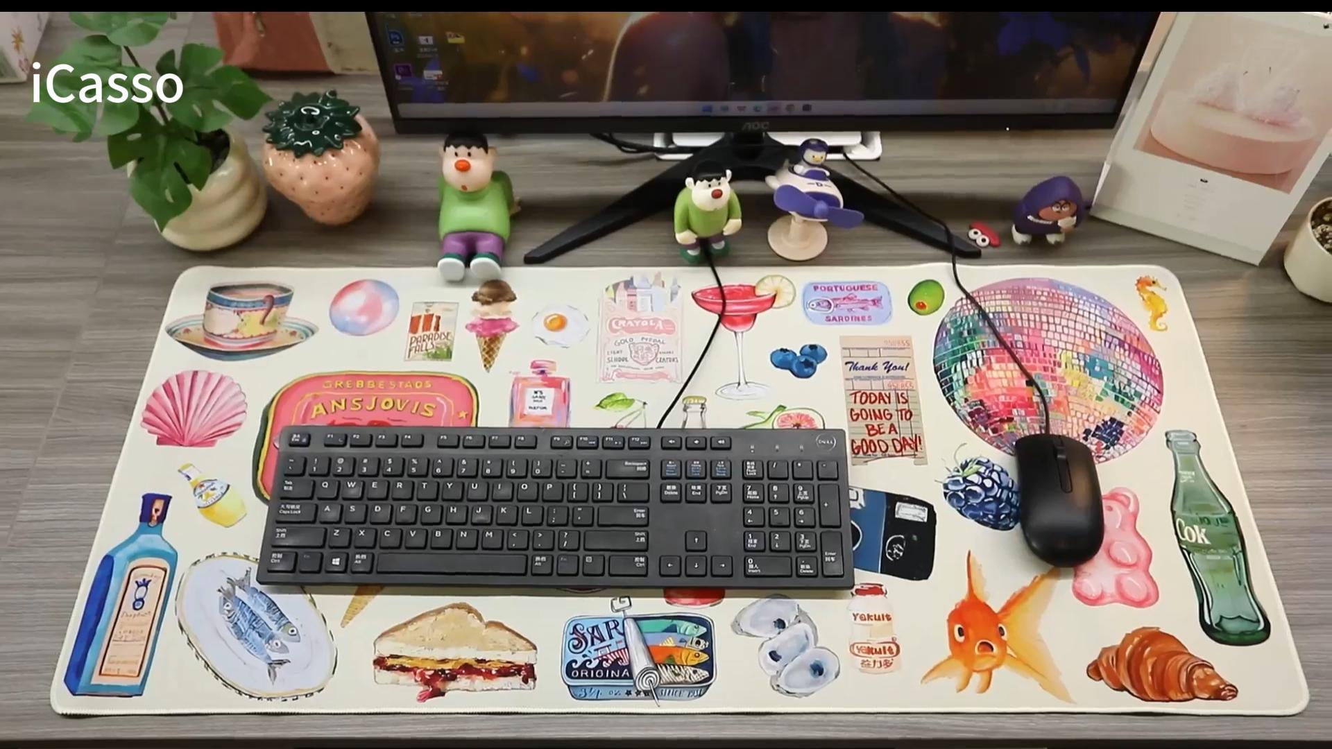 ICasso Desk Cover Mat, Extra Large Lotus Mouse Pad, Desk Pad Mat,Office