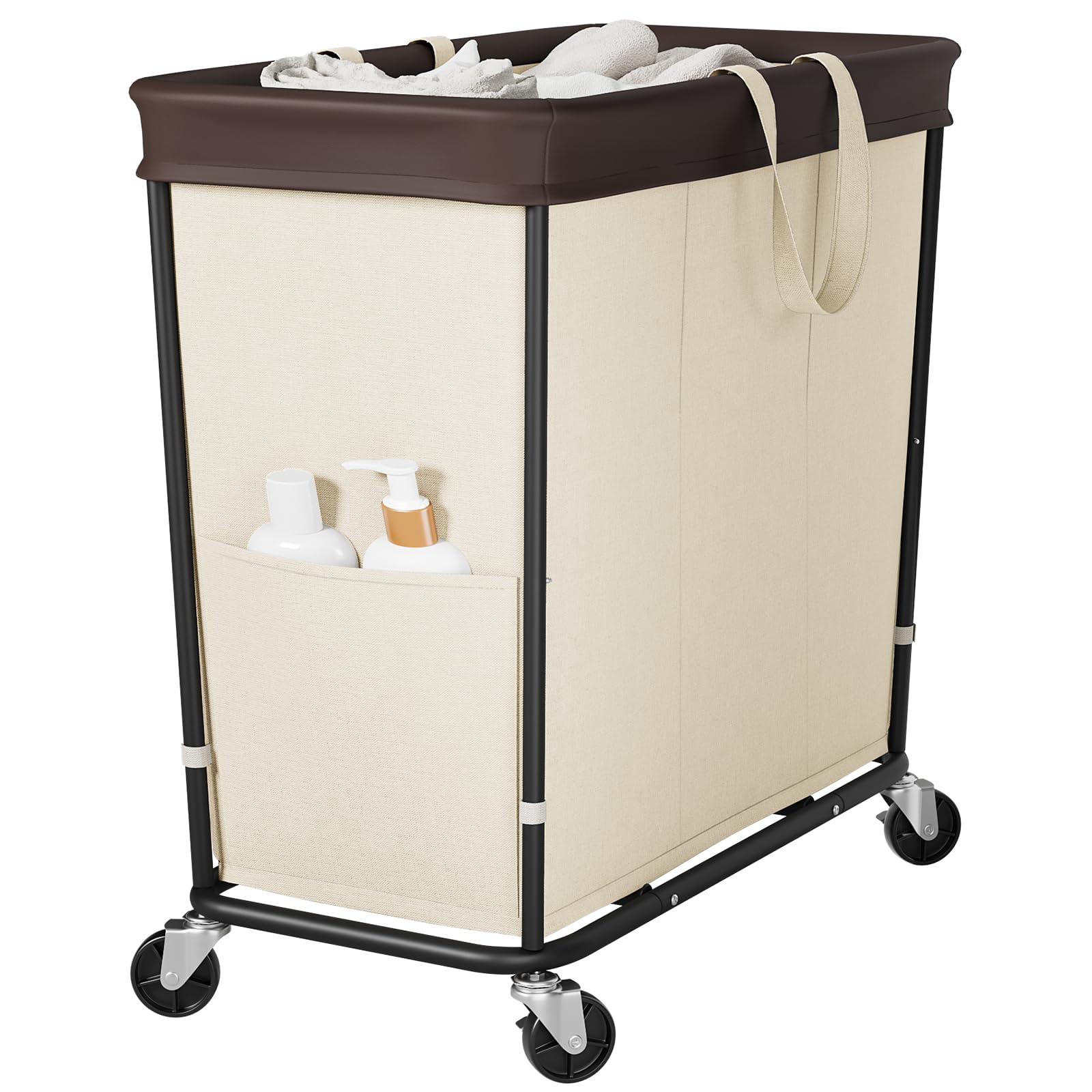 320L Laundry Basket with Wheels, 3-Section Rolling Hamper for Laundry, Extra Large Laundry Hamper with Wheels, Clothes Hamper Rolling Laundry Basket