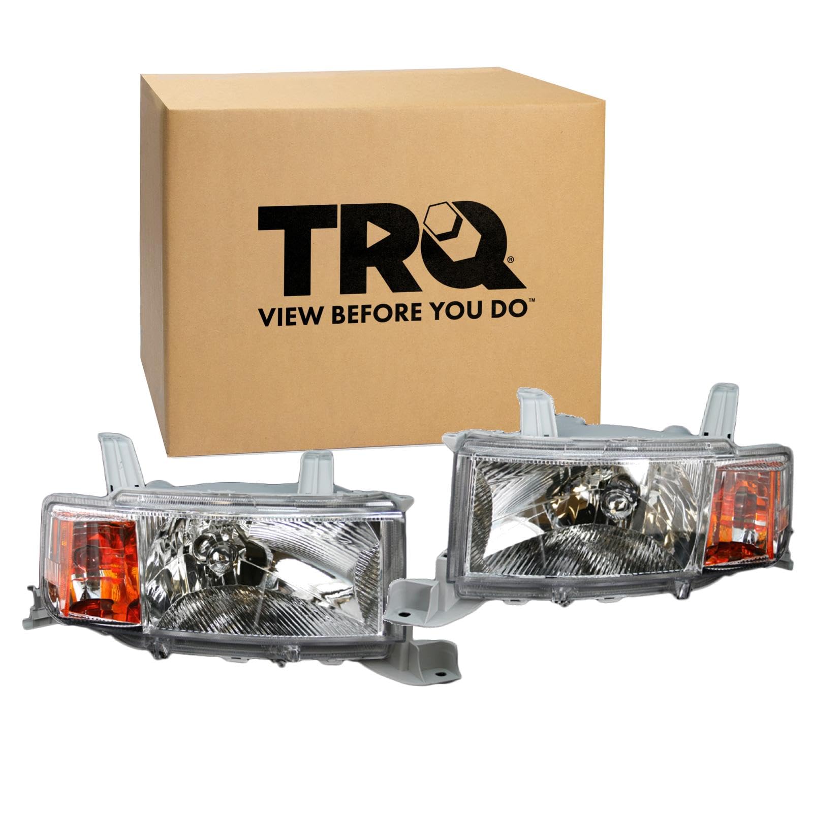 TRQ Driver and Passenger Side Headlight Assembly Set