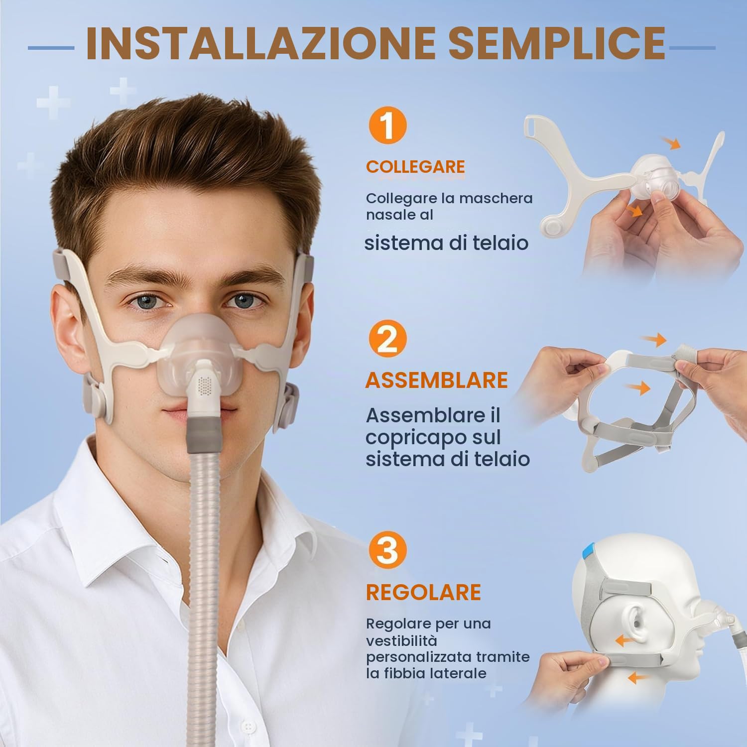 Cuscinetti nasali di ricambio per AirFit N20, compatibili con telaio originale Airfit N20, tenuta affidabile e vestibilità perfetta, cuscinetti di ricambio per maschera, coprono il naso, confezione da