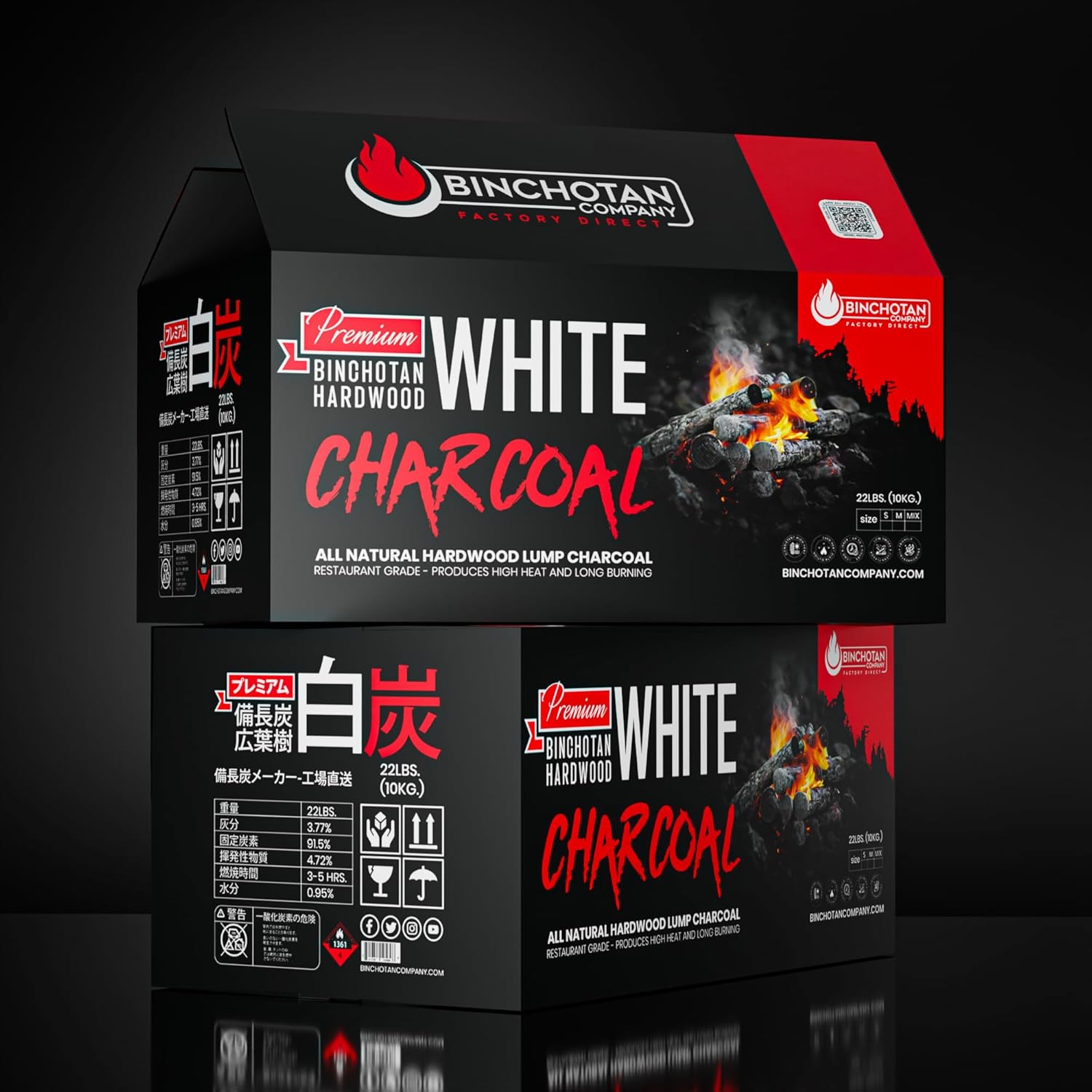 Premium Binchotan Hardwood White Charcoal – 11 lbs. for Yakitori