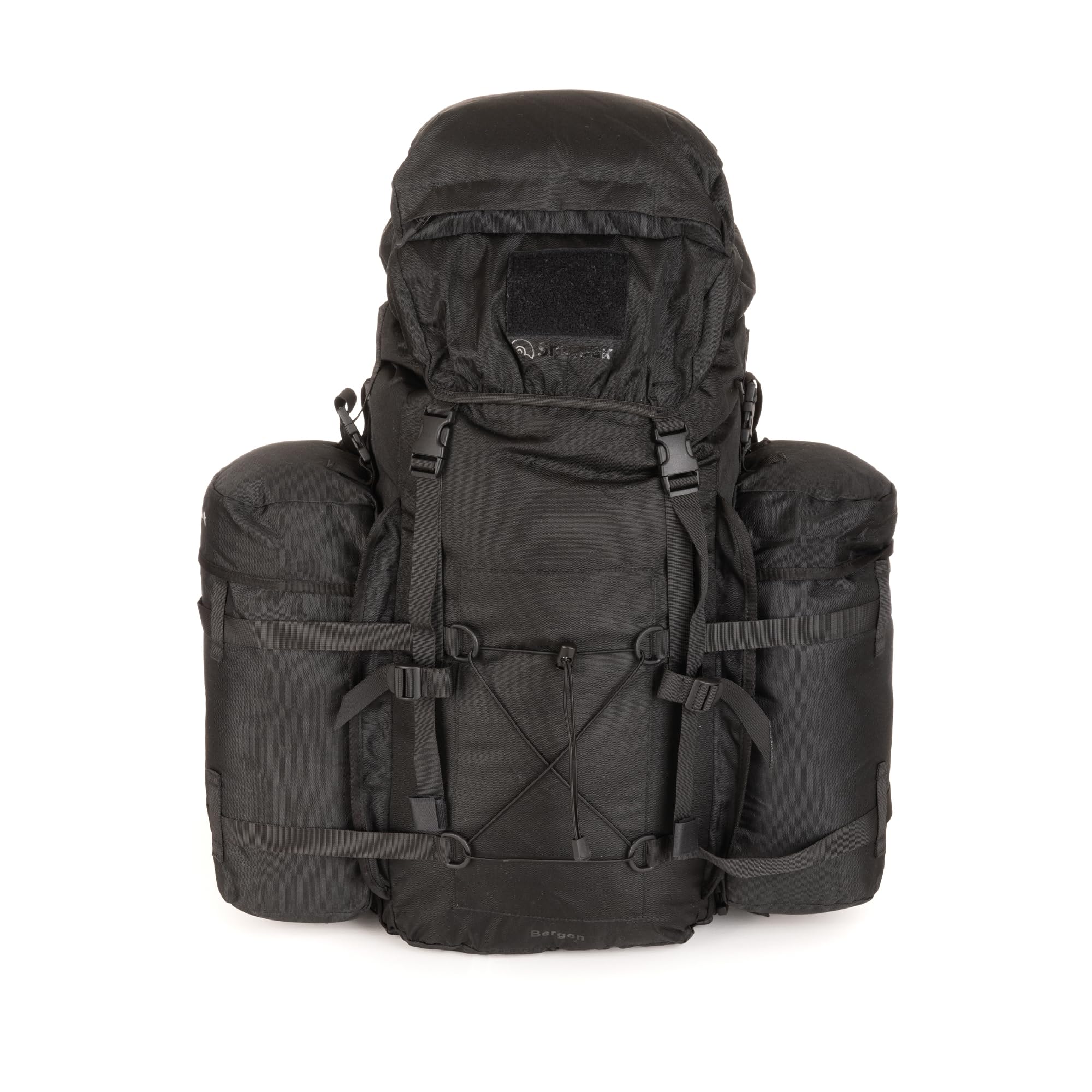 Snugpak Bergen WGTE 100L Tactical Backpack with Detachable 15L Side Pouches – 600D Nylon, Ventilated Padded Back and Shoulder Straps – Hydration Compatible Military Rucksack - Black