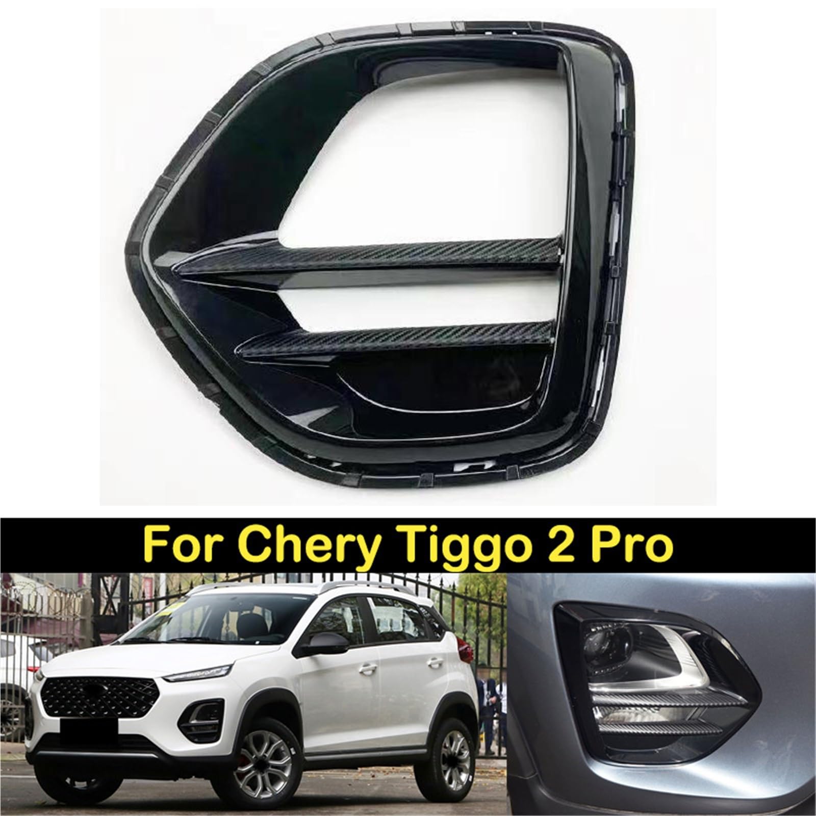 Naklejki samochodowe Pasuje do Chery Tiggo 2 Pro Osłona ramki reflektora Przednia osłona Soczewka Rzęsy samochodowe do reflektorów(Right side)