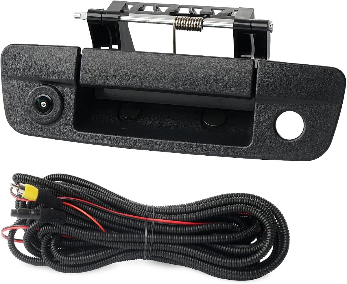 Tailgate Handle Backup Camera Compatible with 2009-2017 Dodge Ram 1500 2500 3500, Tailgate Latch Door Handle Rear View Waterproof HD Reverse Camera RCA Connector Replaces# 68044906AB,68044904AG