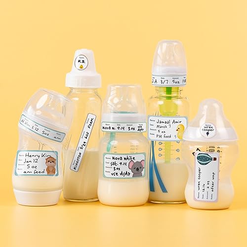 Miniatura 6 de Mabel's Labels Etiquetas para biberones  24 etiquetas personalizables para escribir y limpiar para guardería, almacenamiento de leche y biberones,