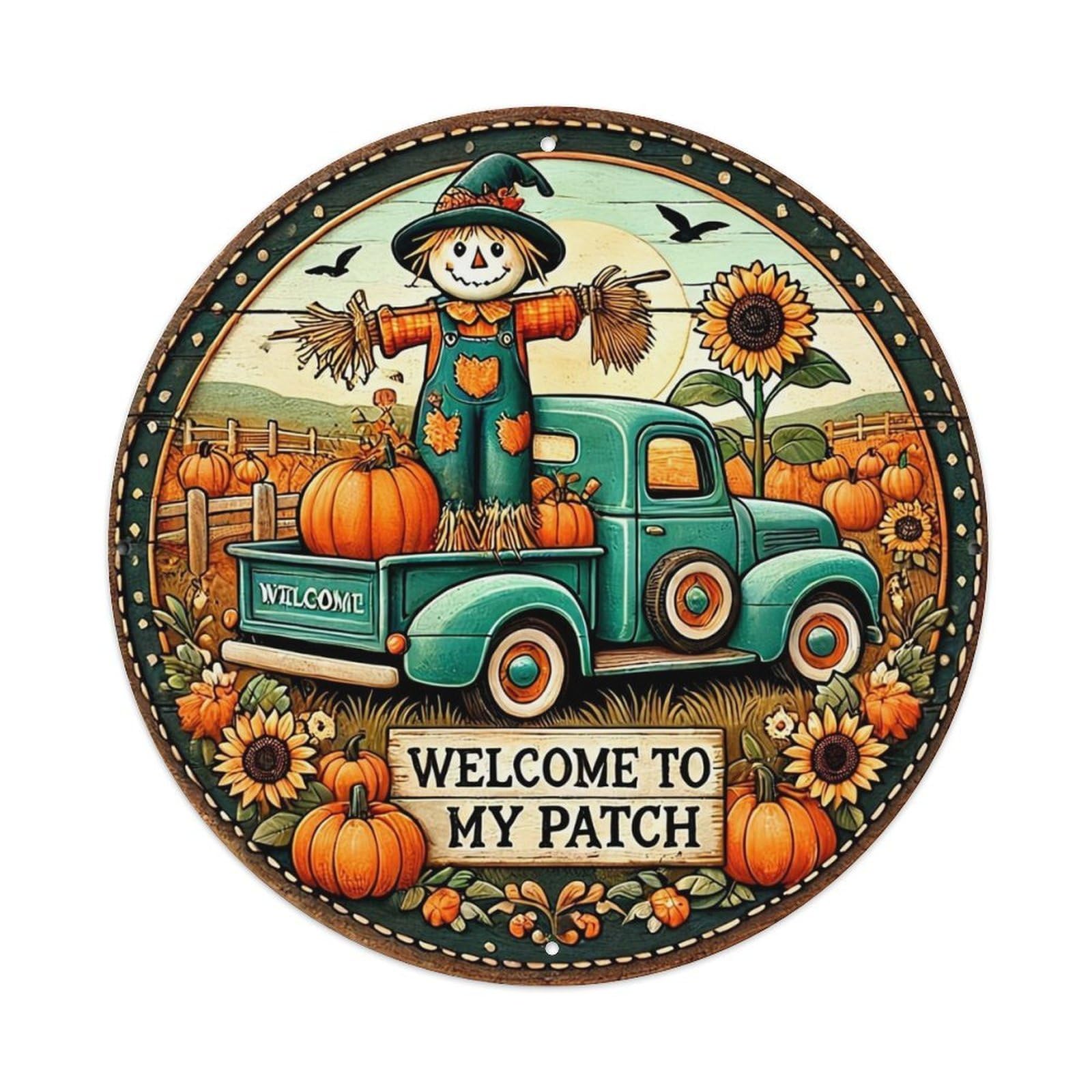Jdyansheng Vintage Welcome To My Patch Tin Sign Metal Poster Metal Signs For Home Man Cave Bar Cafe Kitchen Laundry Room Wall Decorations 8X8 Inches