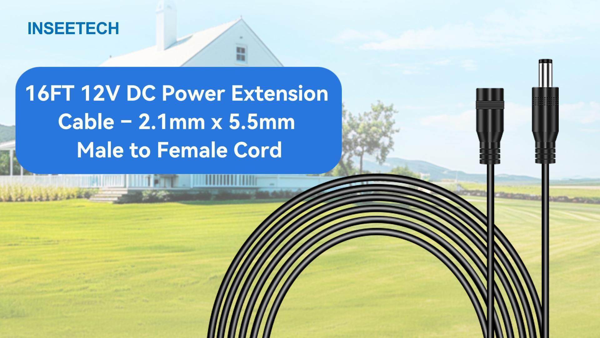 Amazon.com: 16FT/5M 12V DC Power Extension Cable – 2.1mm x 5.5mm