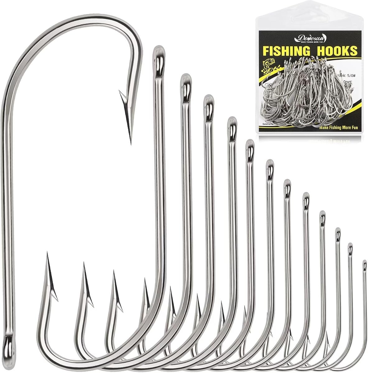 Fishing Hooks Saltwater O'Shaughnessy Fishing Hooks 100/80/70/60/50pcs Stainless Steel Forged J Hooks Trolling Sea Bass Striper Cod Bluefish Striped Bass 1# 2# 4# 6# 1/0-8/0