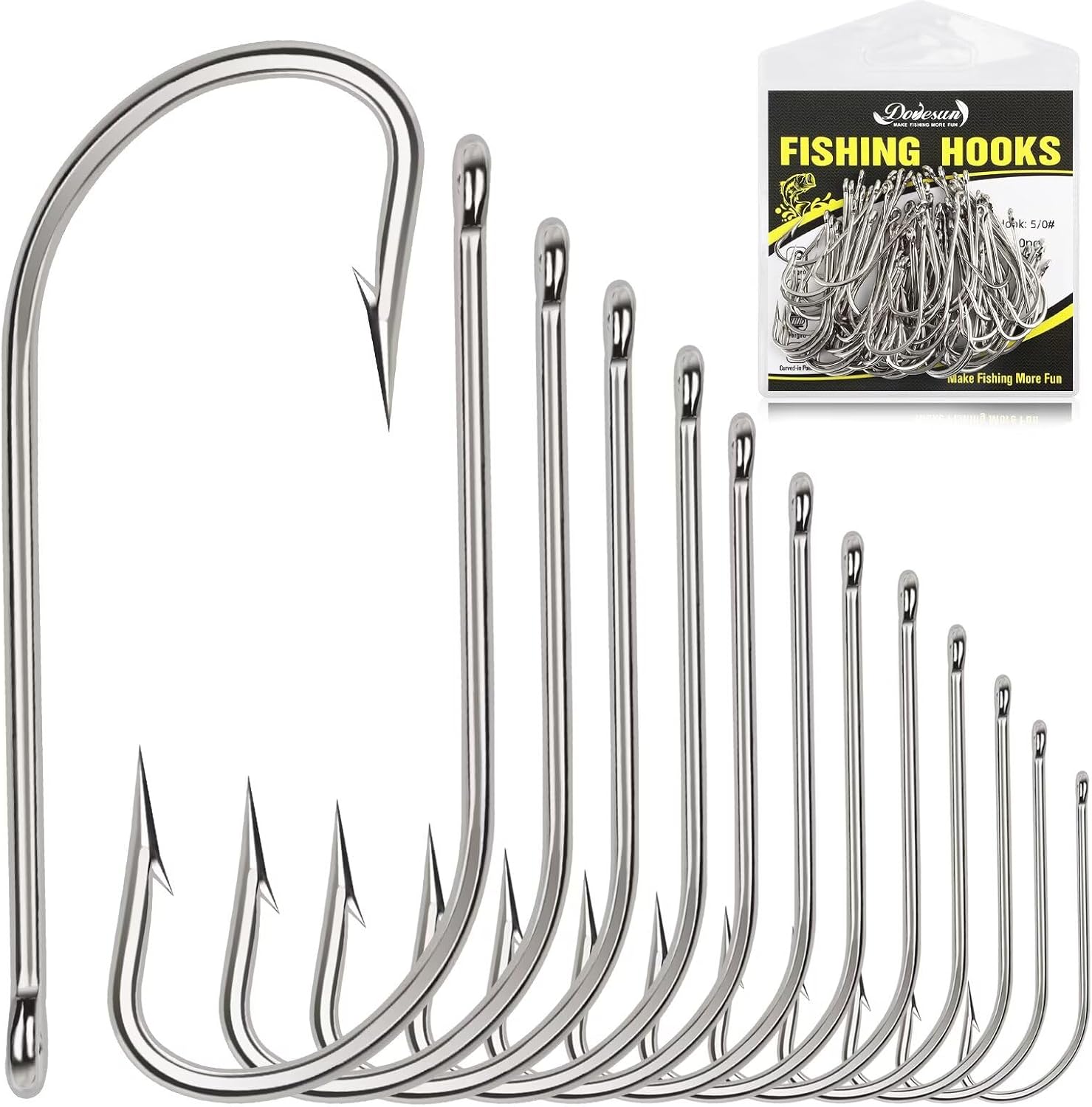Fishing Hooks Saltwater O'Shaughnessy Fishing Hooks 100/80/70/60/50pcs Stainless Steel Forged J Hooks Trolling Sea Bass Striper Cod Bluefish Striped Bass 1# 2# 4# 6# 1/0-8/0