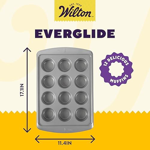 Miniatura 2 de Wilton Ever-Glide - Molde para magdalenas  Disfruta de magdalenas caseras, ideal para cupcakes, verduras asadas, huevos de papa rallada y más,