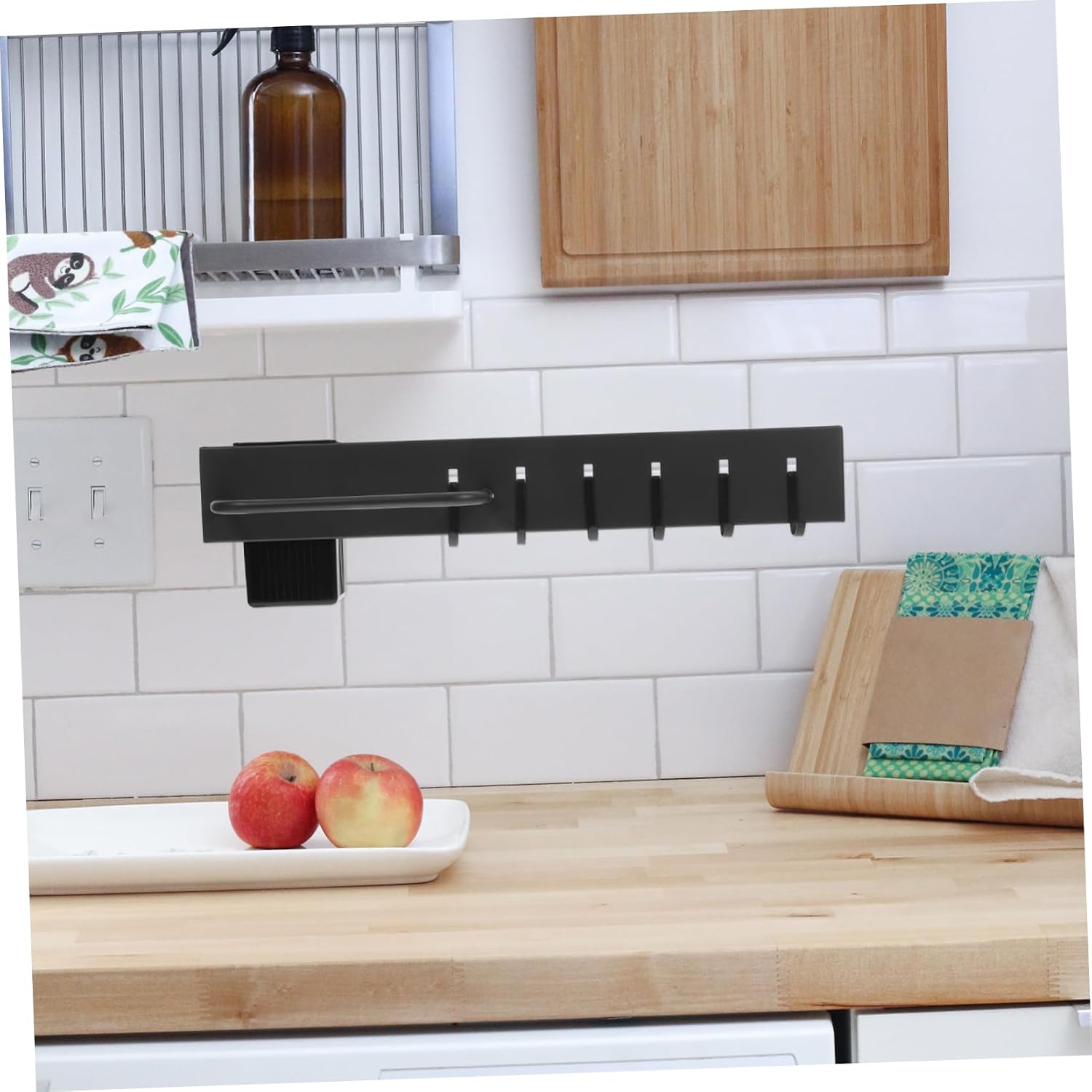 Ciieeo Stainless Steel Wall Cutter Holder Multi-Functional Kitchen Utensil Organizer with No Punching Design Compact Cutlery Storage Rack for Easy Access